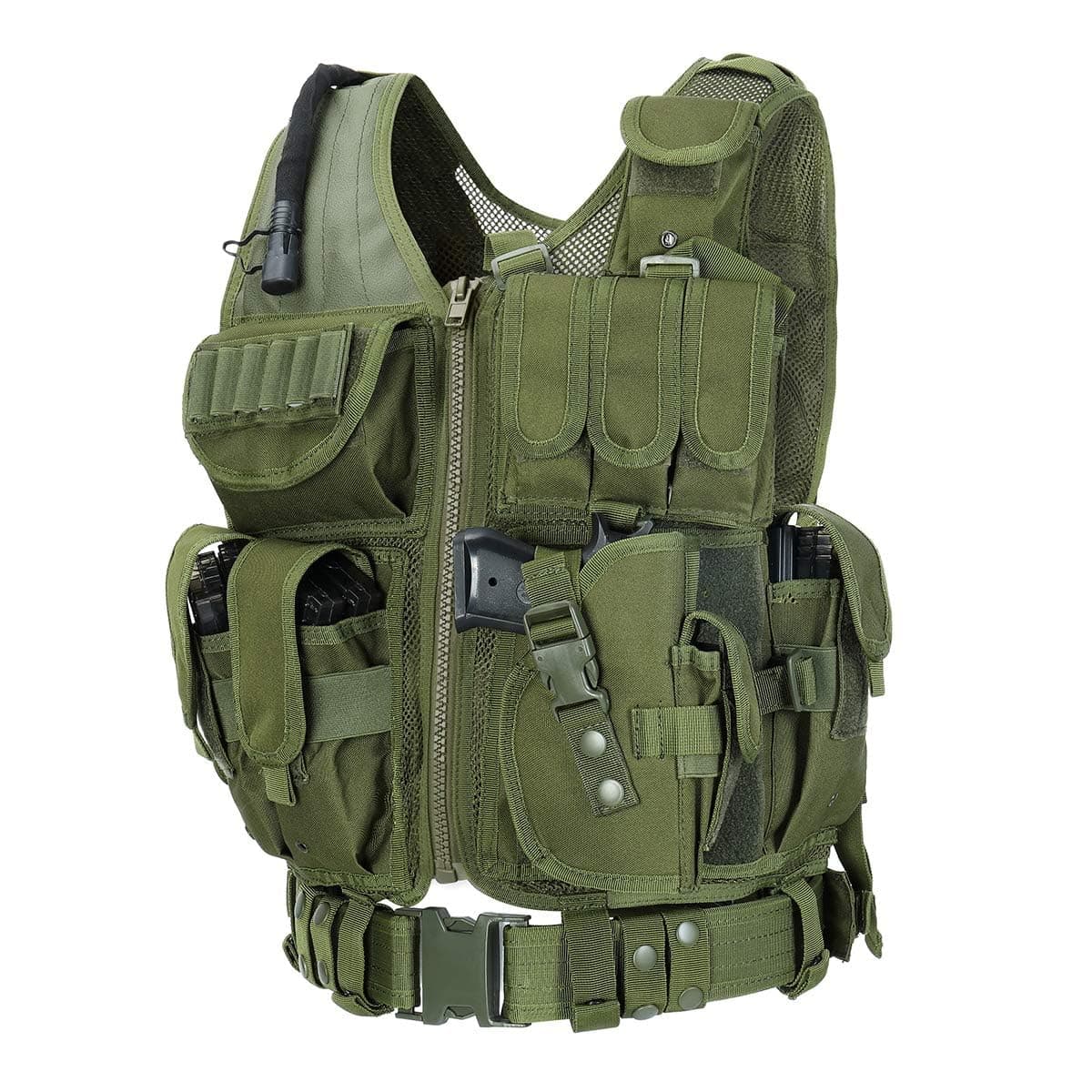 BOMTURN Tactical Vest Outdoor Ultra-Light Breathable Durable Mesh Airsoft Vest A - Image 1