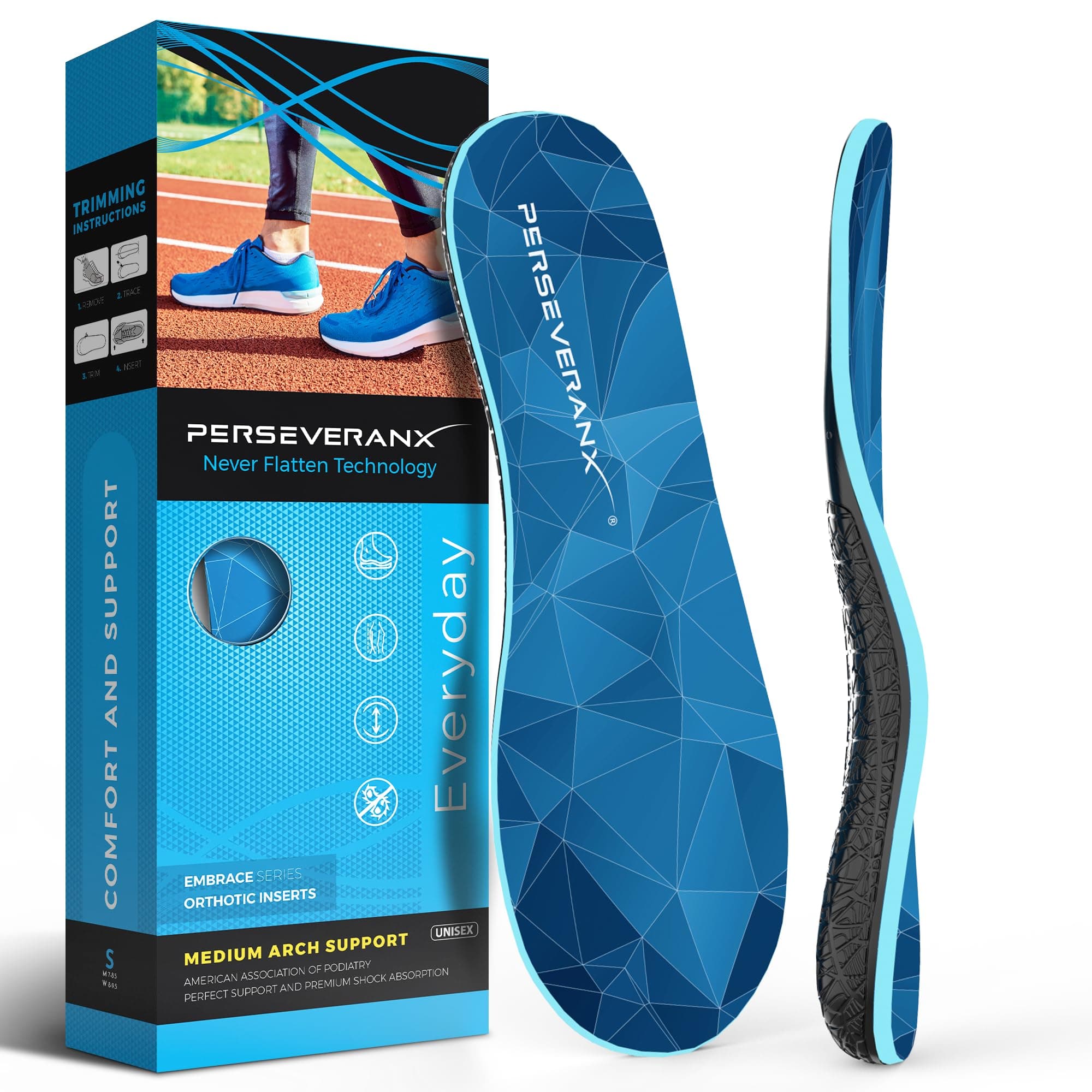 NASA Grade Plantar Fasciitis Insoles for Men & Women – Medium Arch Support Inser - Image 1