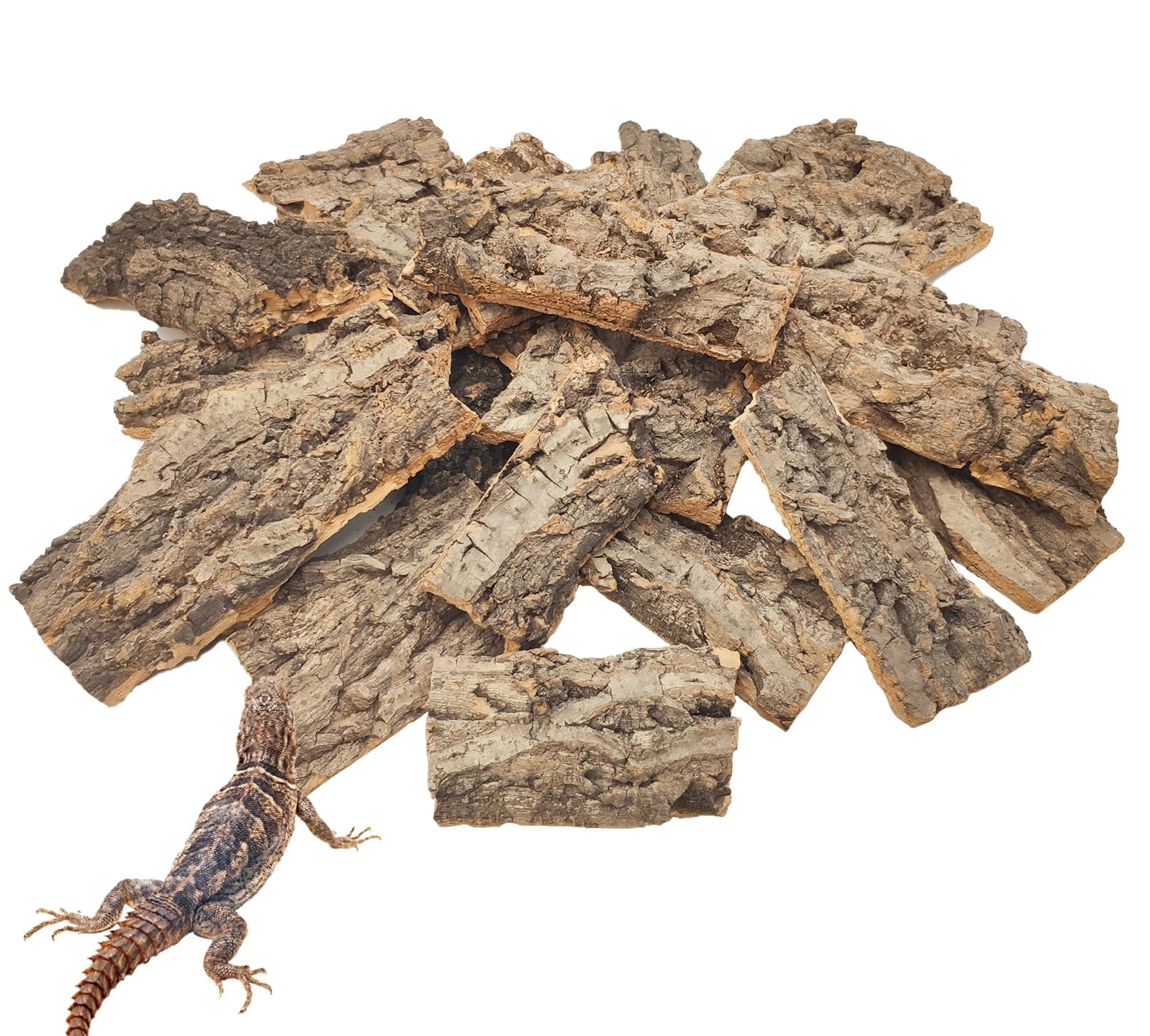 VCEPJH 1.5 LB Reptile Bark Bedding, Natural Cork Bark for Reptiles Flat Cork Woo - Image 1