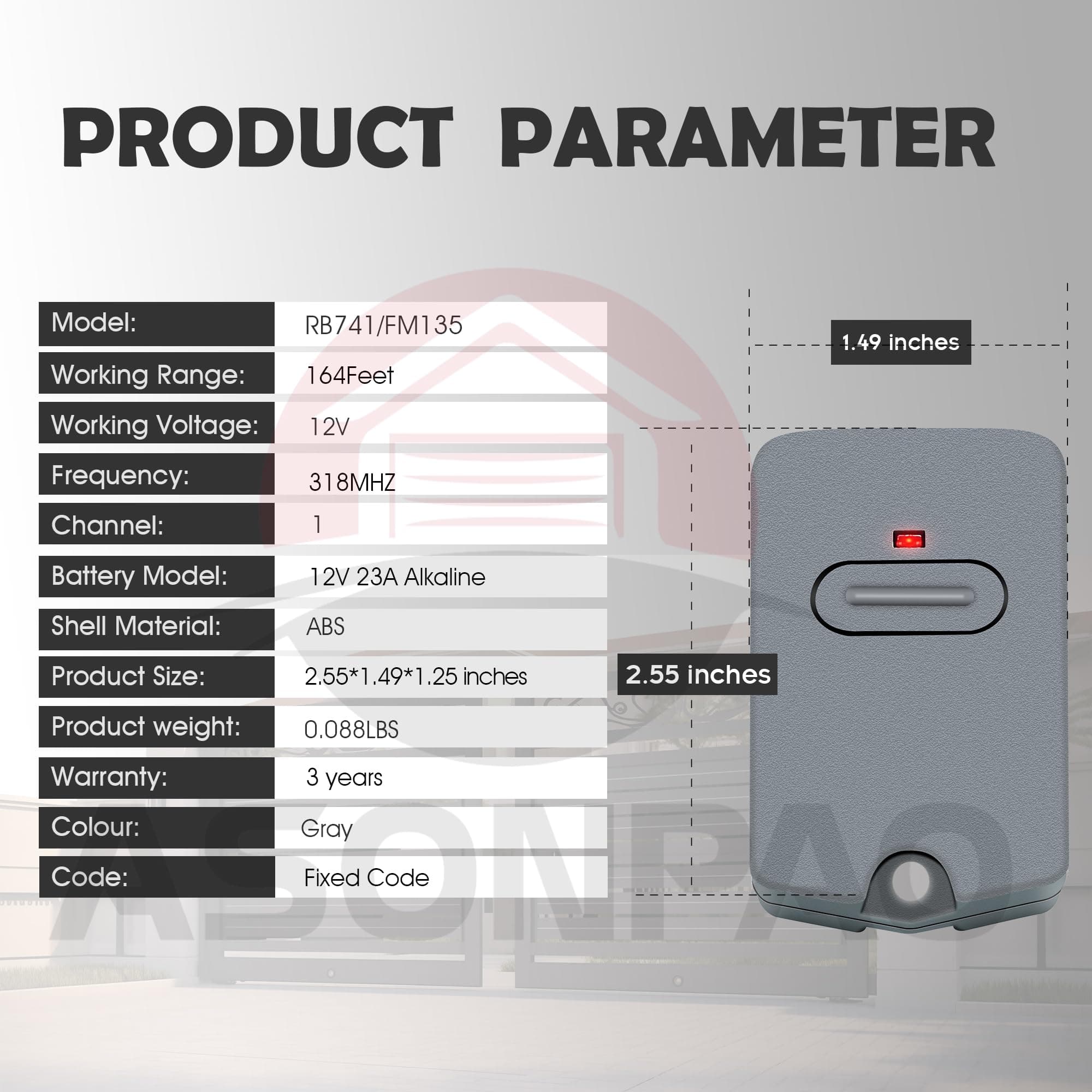 4X Mighty Mule GTO Gate Opener Remote FM135 MMT103 RB741 10-Yr Warranty - Thumbnail 7