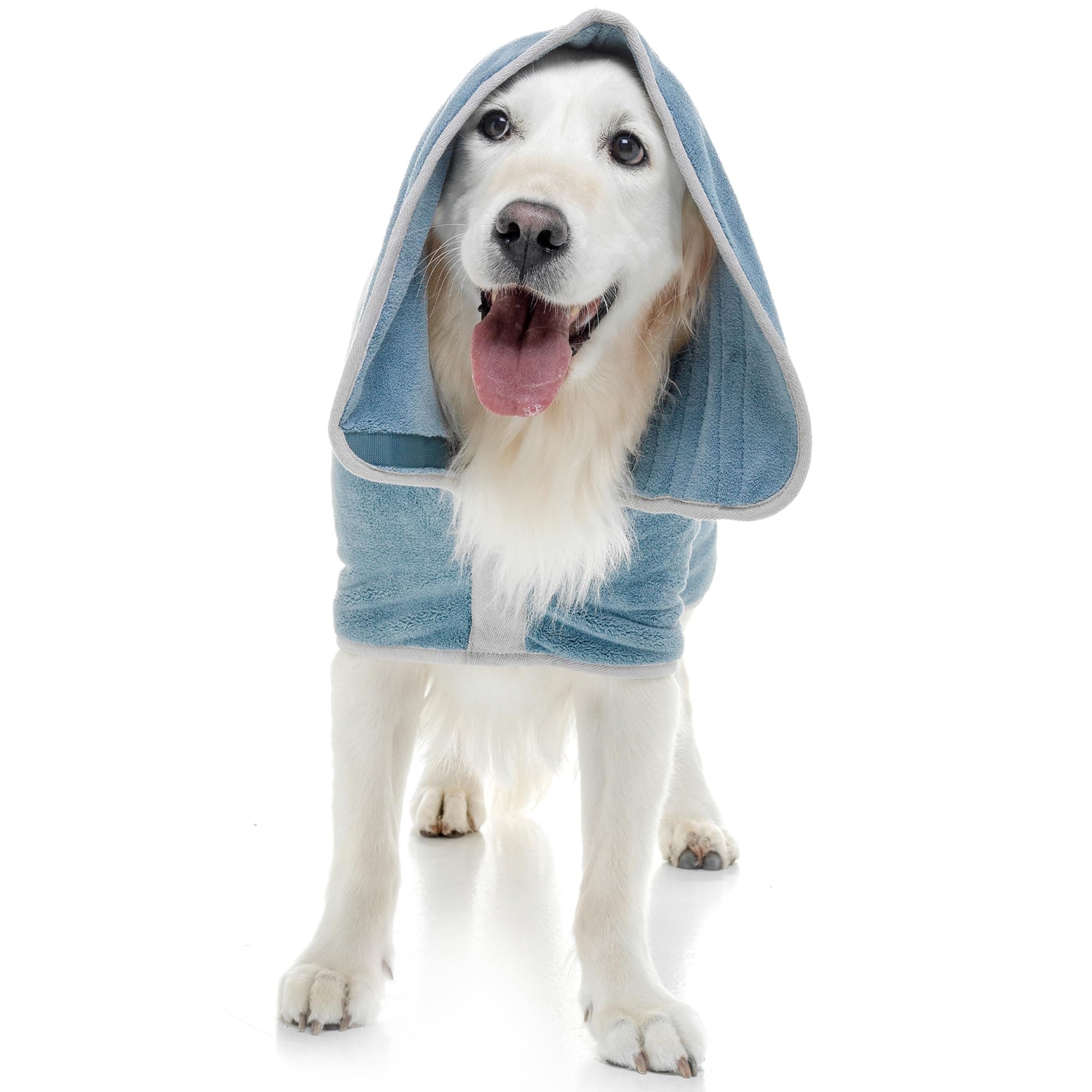 Lucky Pooch Dog Robe - Ultra Absorbent Double-Layer Microfiber Bathrobe for Dogs - Image 1
