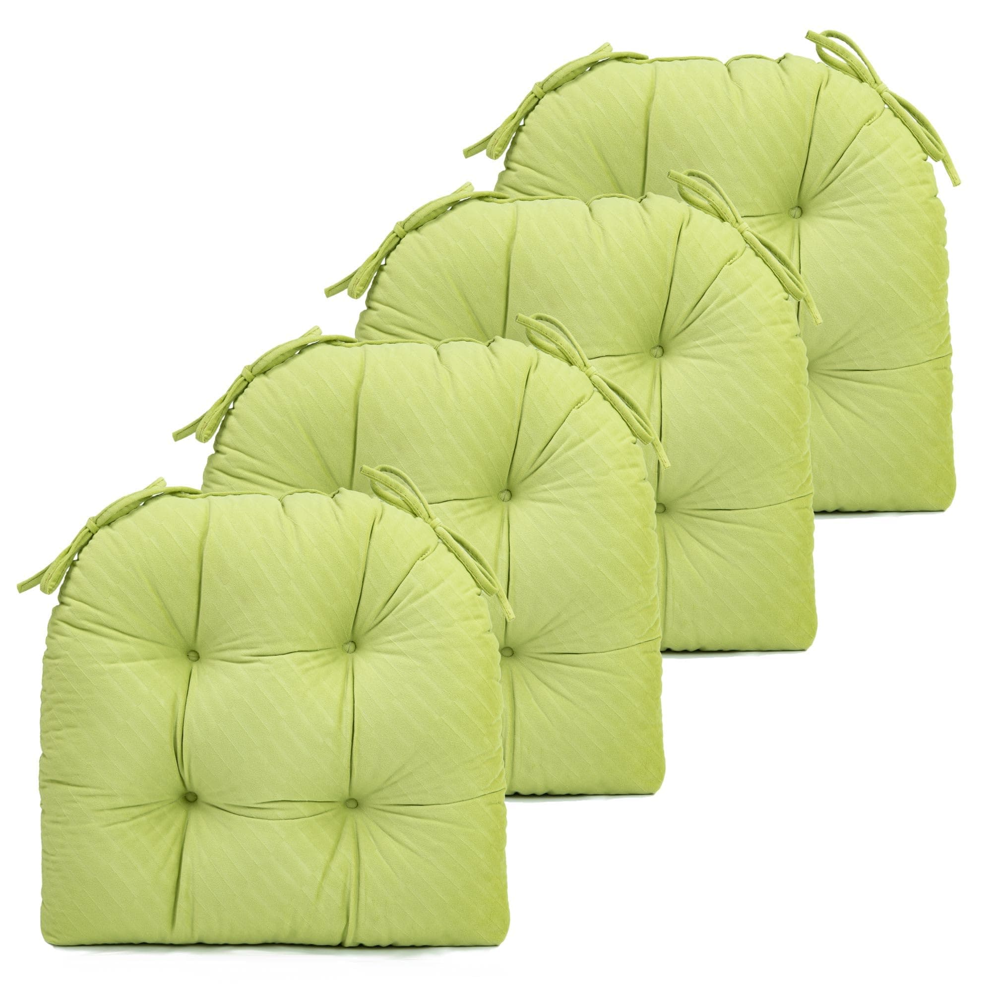 FABRICASTLE 17x16 Inch Chair Cushions Non-Skid Seat Pad Set of 4 Spring Grass In - Image 1