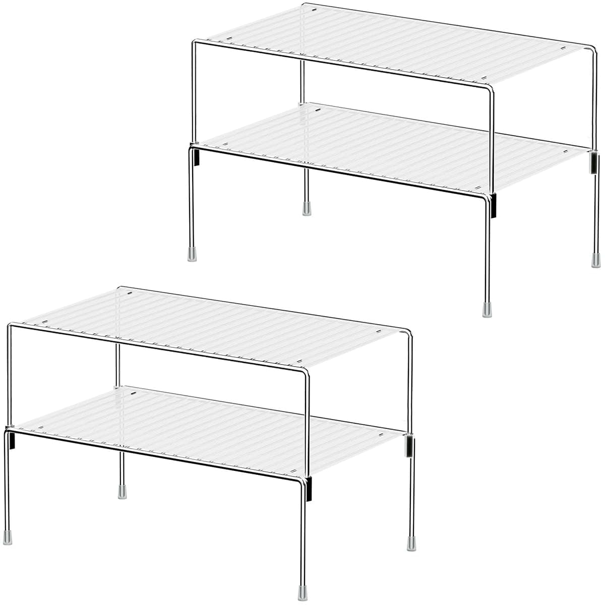 Homics 4-Pack Kitchen Cabinet Organizer Shelves, Stackable/Expandable Riser - Image 1