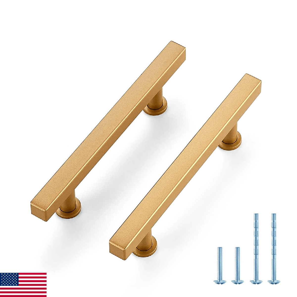 JOY DECOR 30pk Champagne Gold 3-3/4" Hole Ctr Cabinet Hardware Handles - Image 1