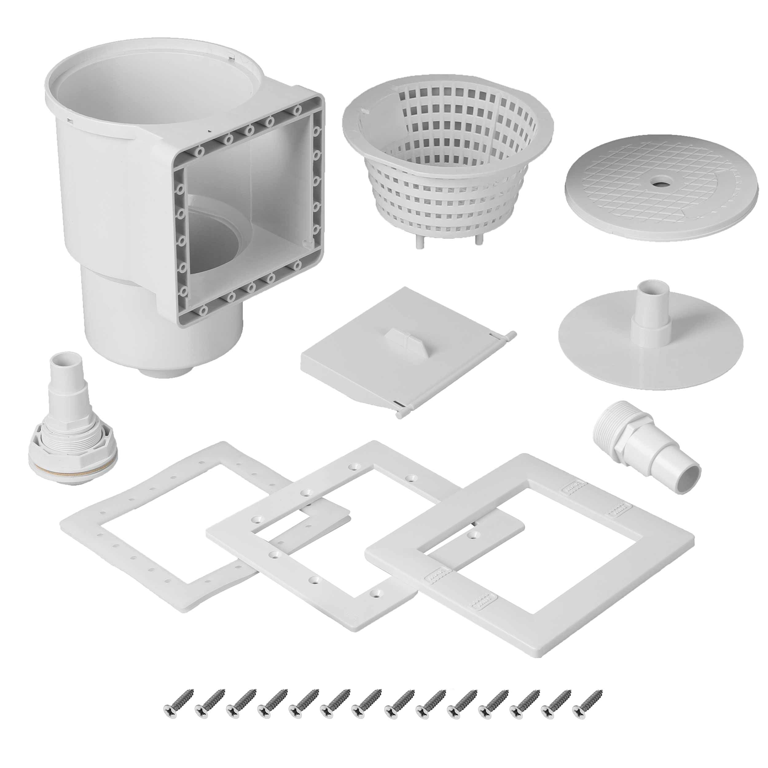 TonGass Universal Above Ground Pool Skimmer Kit - White ABS Plastic - Image 1