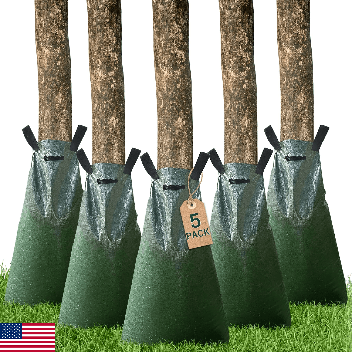 Toriexon 5-Pack 20-Gallon Slow Release Tree Watering Bags for Trees - Image 1