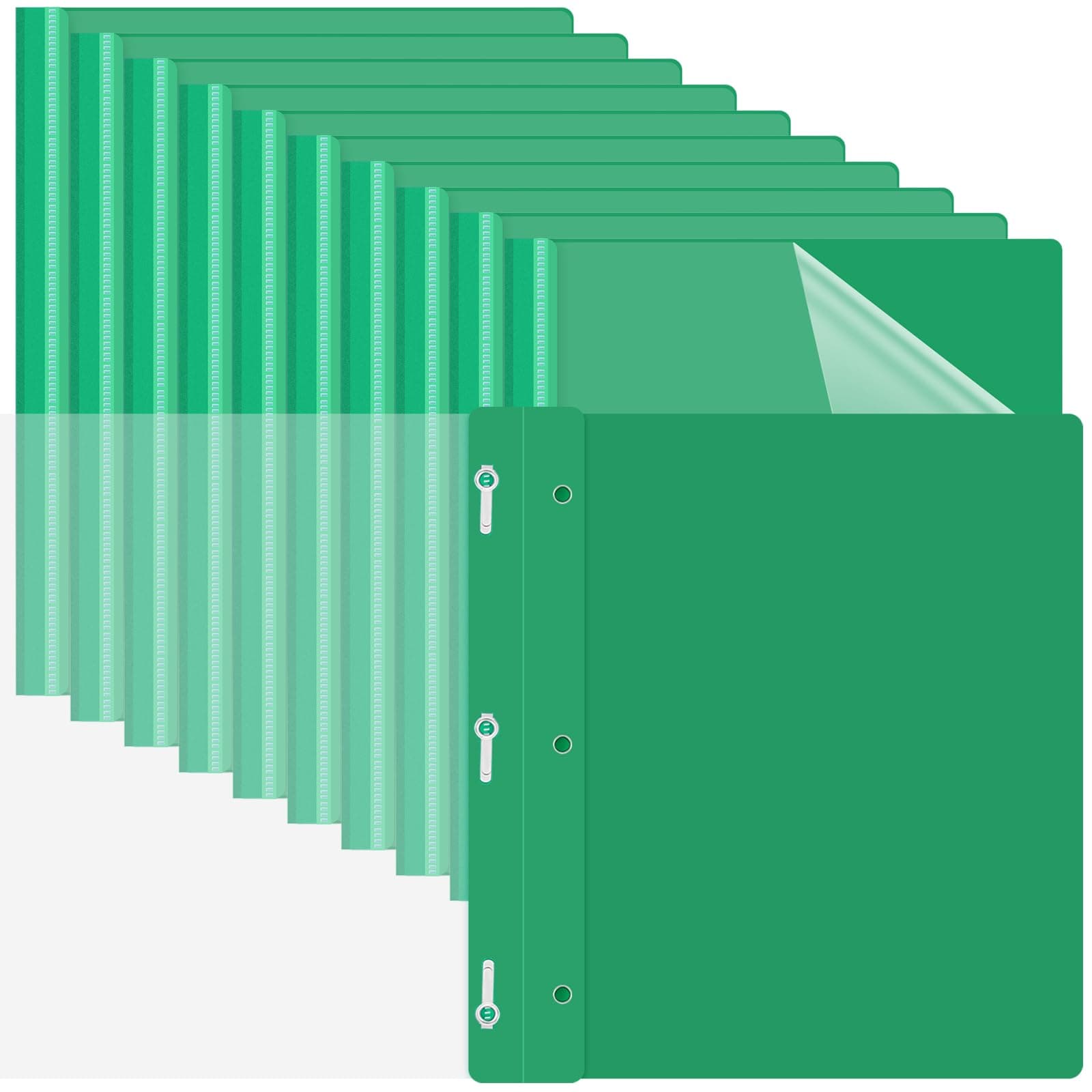 Teling 72 Pack Clear Front Report Covers Plastic Presentation Folders w/ 3 Prong - Image 1