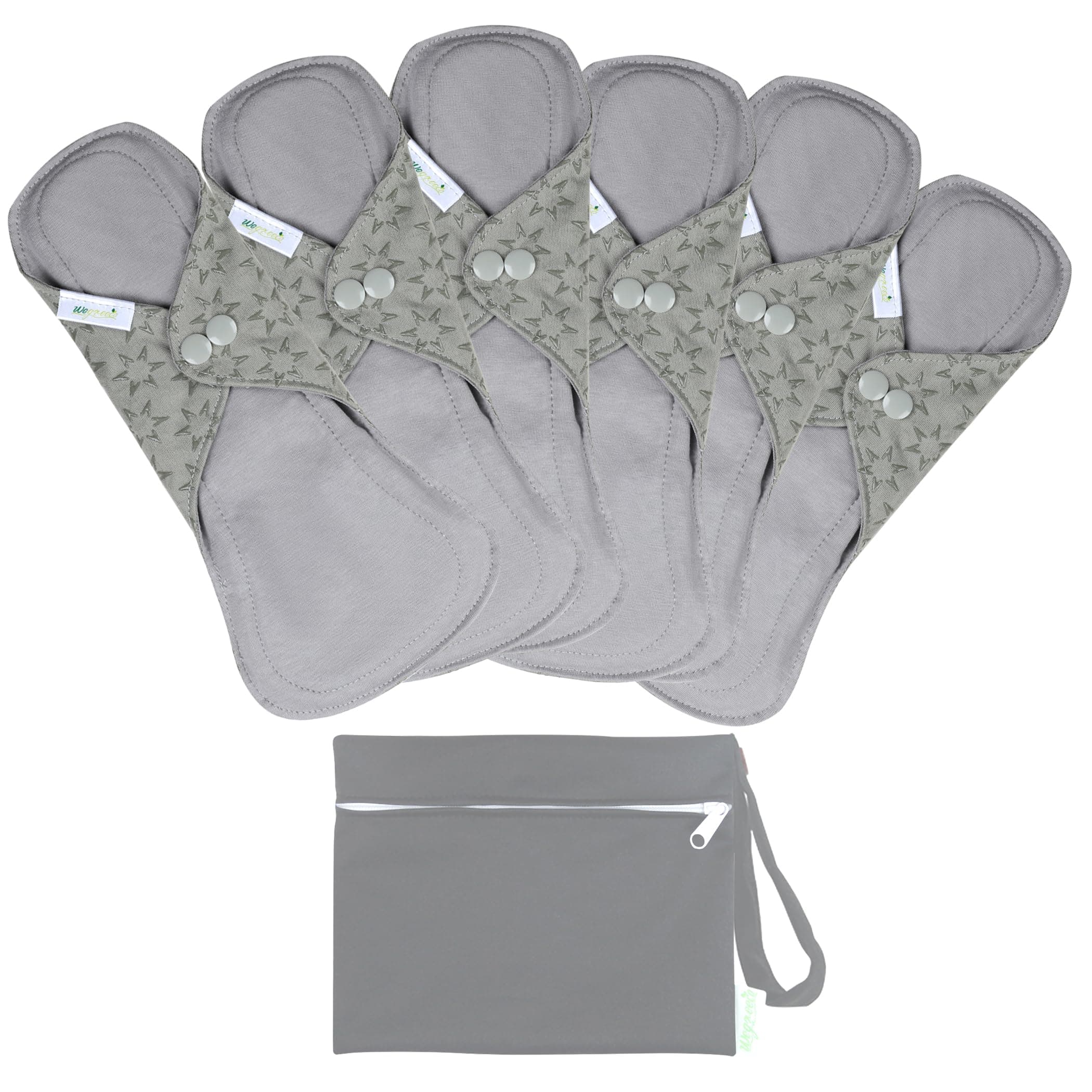 wegreeco 6 Pcs Reusable Menstrual Pads, Ultra Absorbent Cloth Pads for Heavy Flo - Image 1