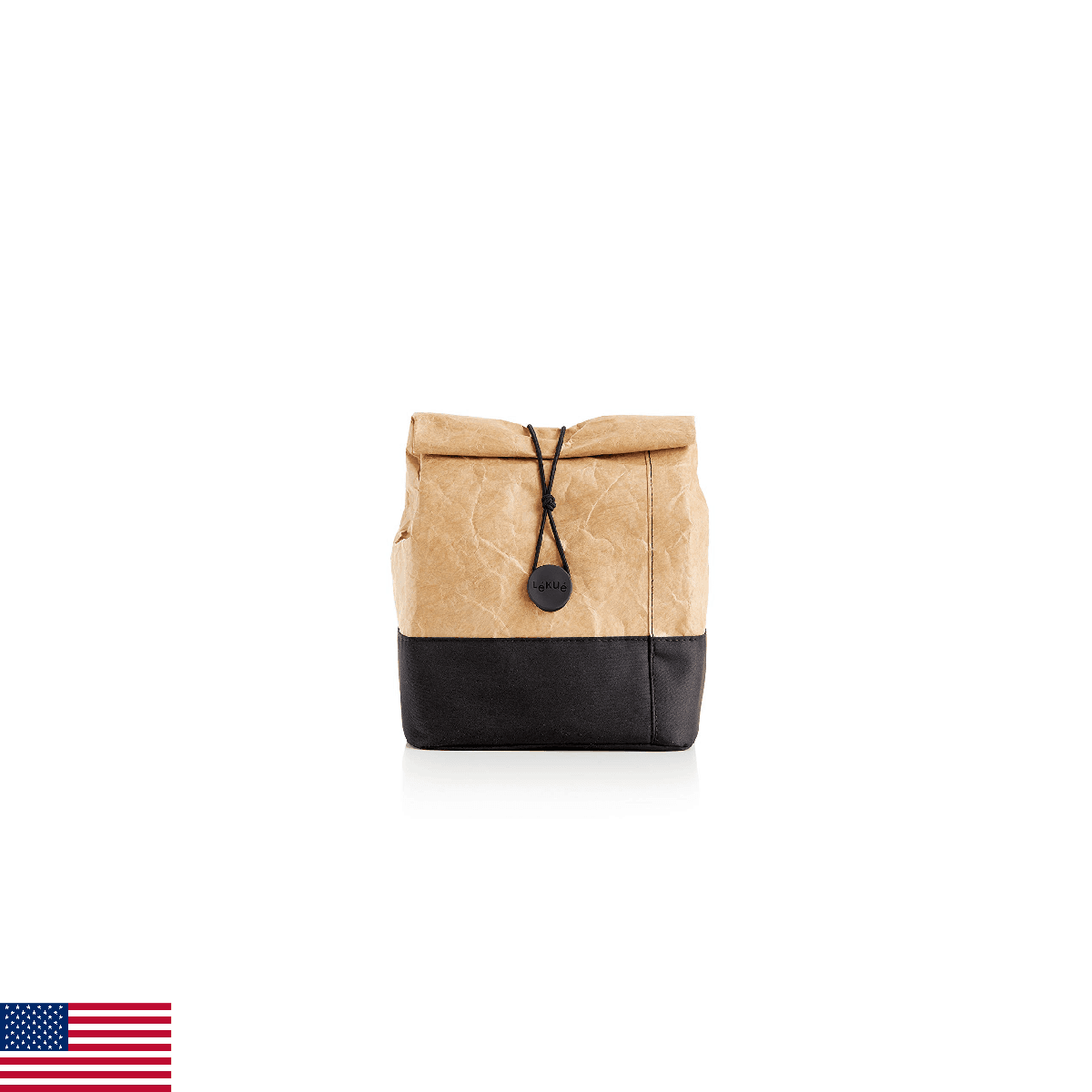 Lékué Kraft To-Go Lunch Bag | Brown | 1 Gallon | Large Rolltop Reusable Meal Car - Image 1