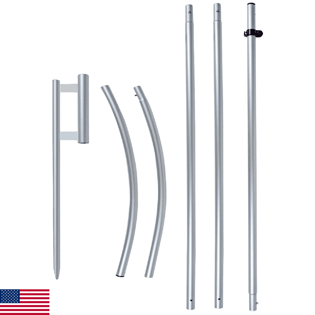 FSFLAG 14FT Feather Flag Pole Set w/ Ground Spike for Advertising Swooper Flags - Image 1