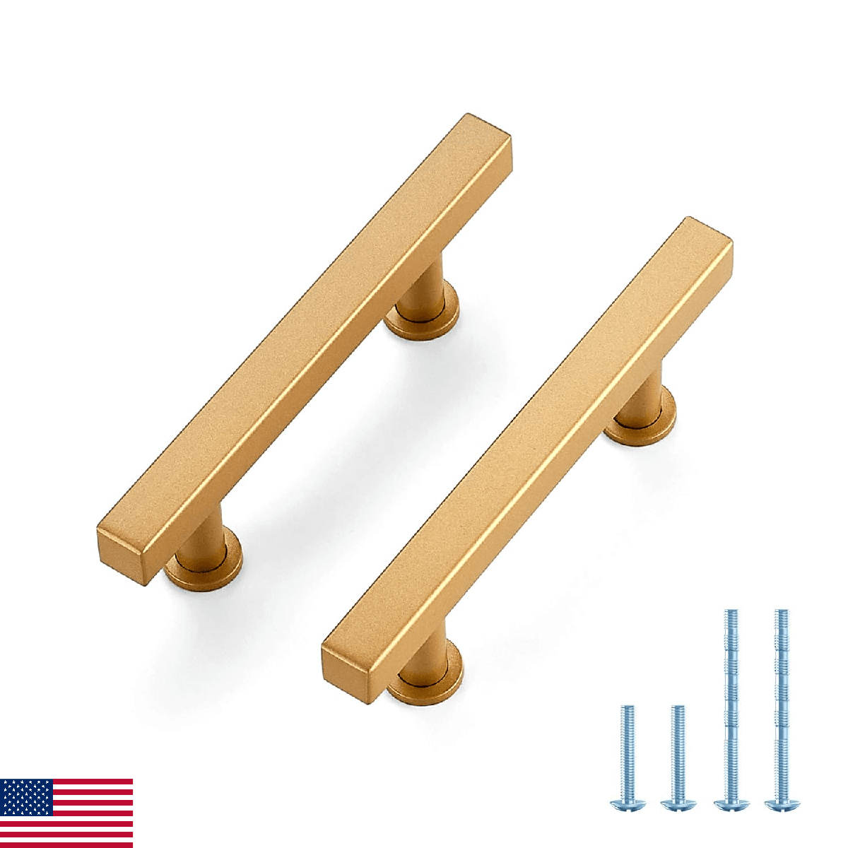 JOY DECOR 20 Pack Champagne Gold 3" Hole Cabinet Handles Stainless Steel - Image 1