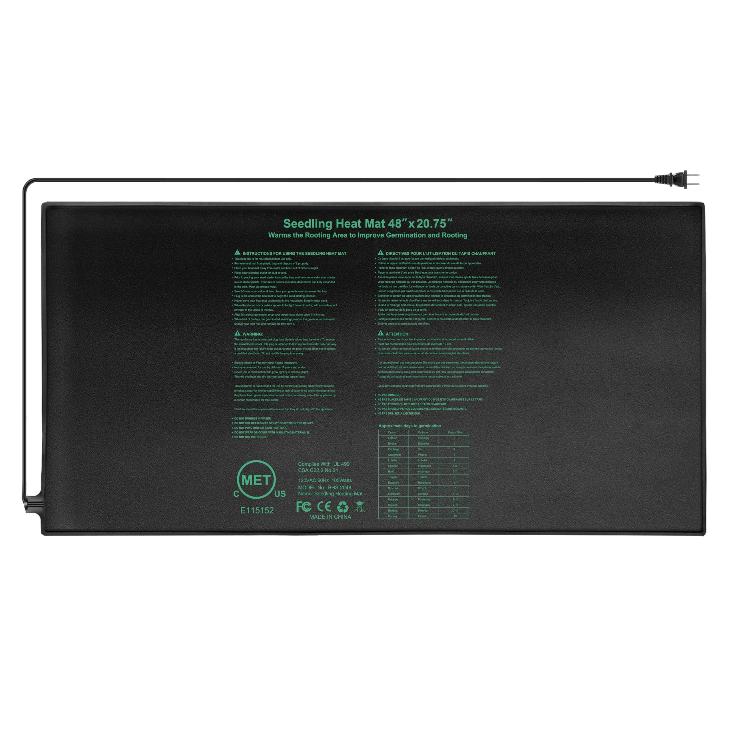 Seedling Heat Mat 48" x 20" Waterproof Heat Mats for Seed Starting, Plant Heatin - Image 1