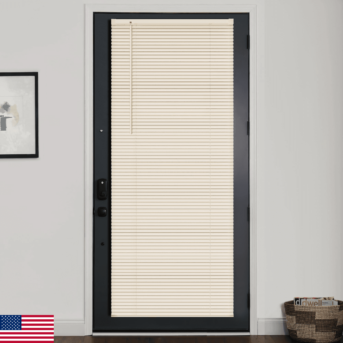 LazBlinds 1" Vinyl Mini Blinds for Doors Cordless French Door Privacy Light - Image 1