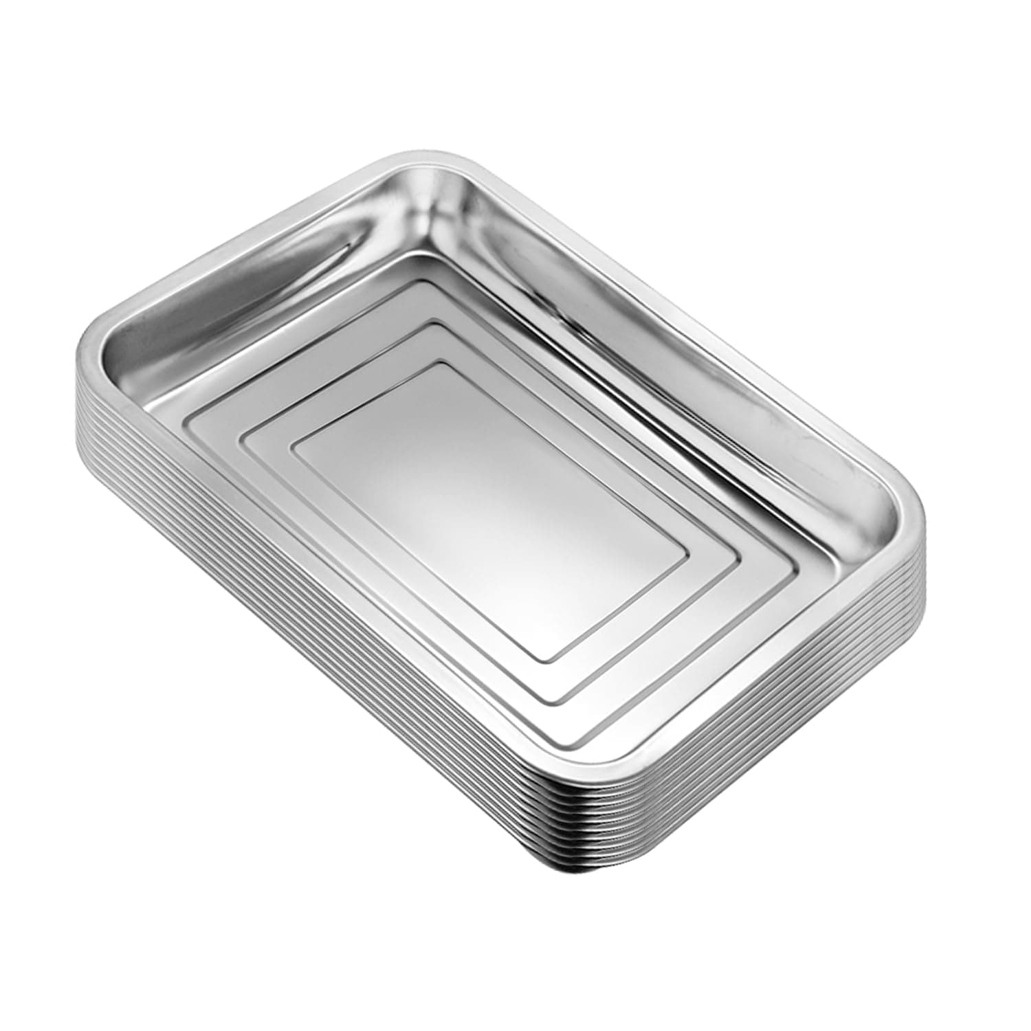 RooTrimmer Stainless Steel Seed Trays 5-Pack - Indoor/Outdoor, No Holes - Image 1