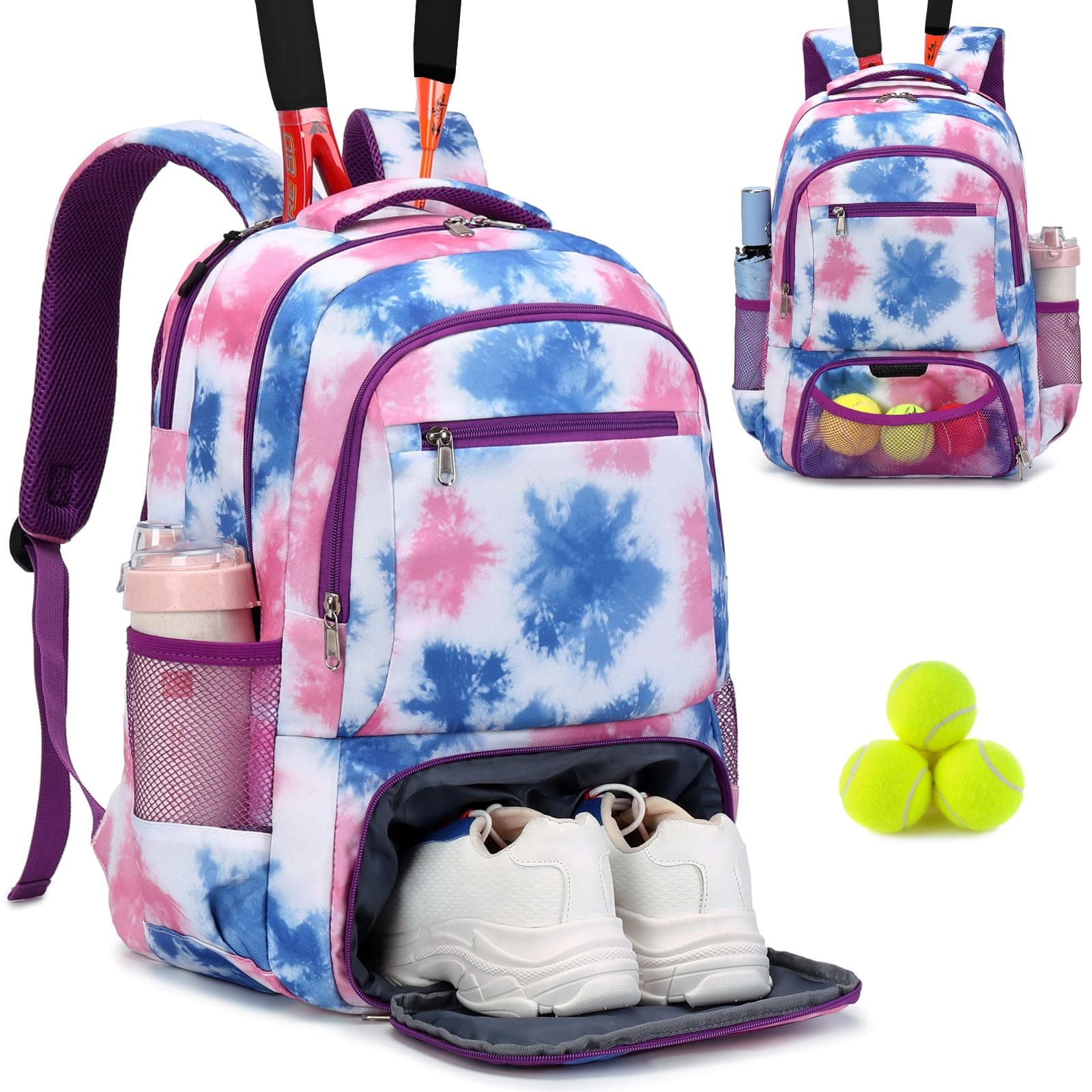 ACESAK Tennis Backpack Bag - Holds 2 Rackets, Insulated Pocket & Shoe Compartmen - Image 1