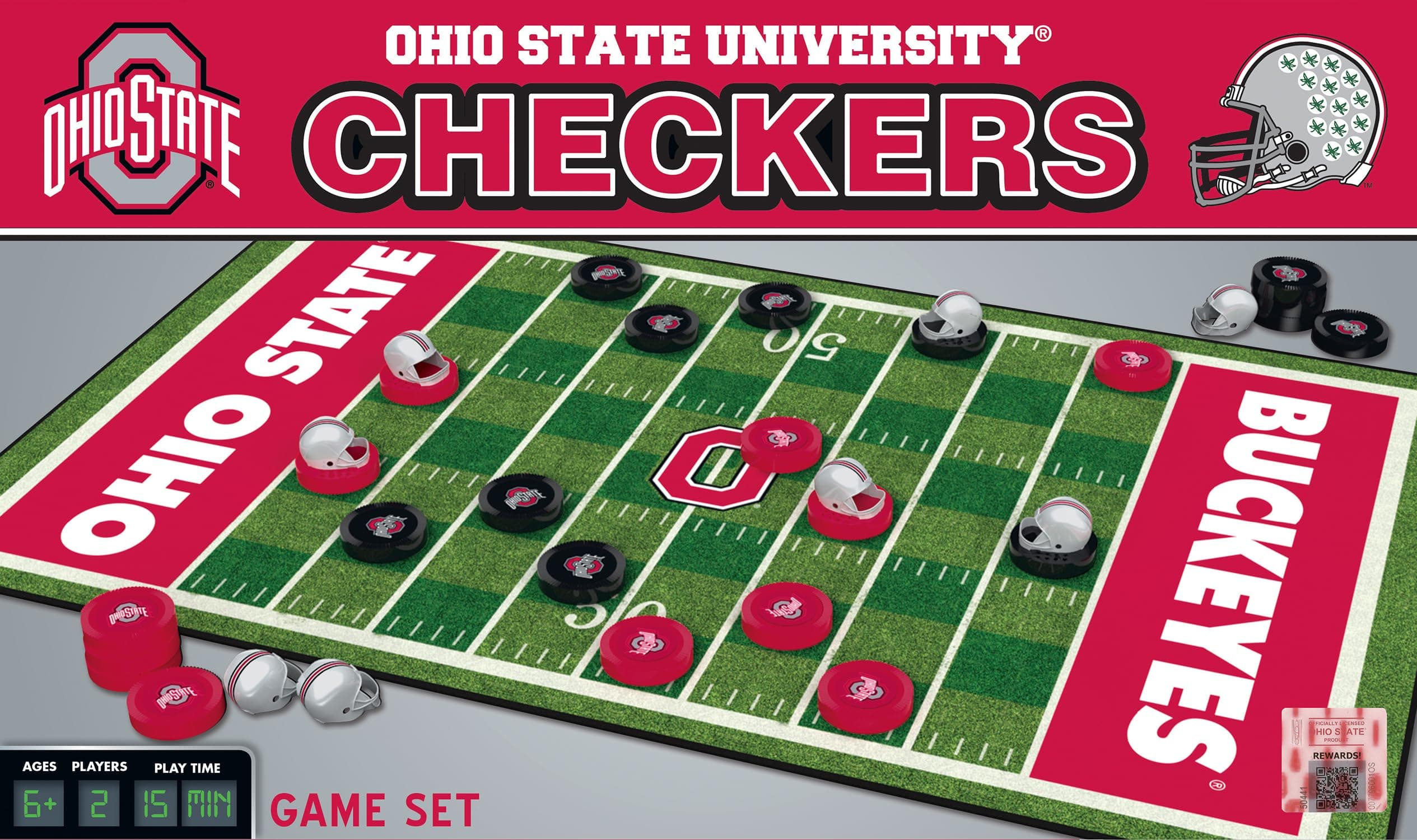 MasterPieces NCAA Ohio State Buckeyes Checkers Game, Licensed - Image 1