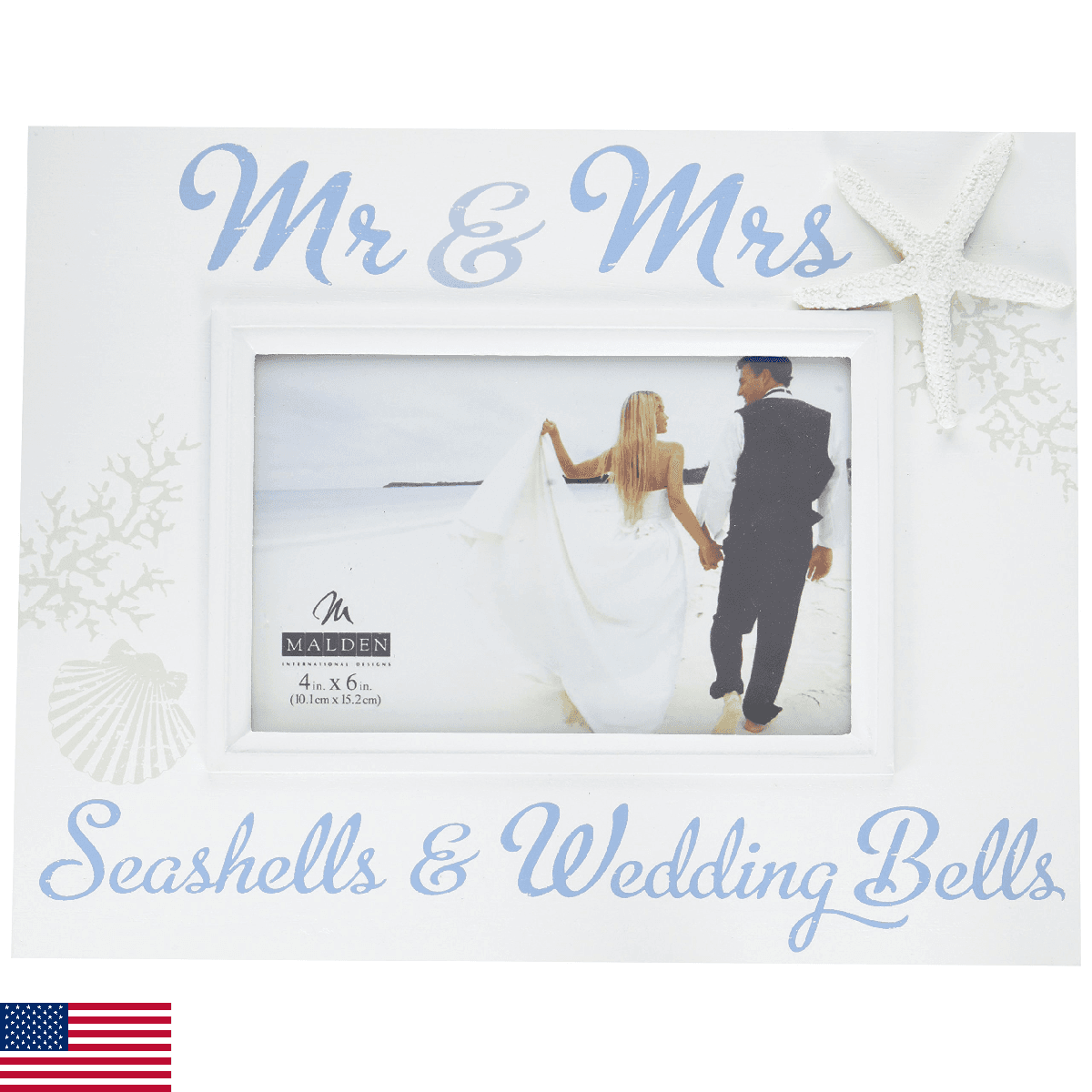 Malden International Designs Coastal Picture Frame, White - Image 1