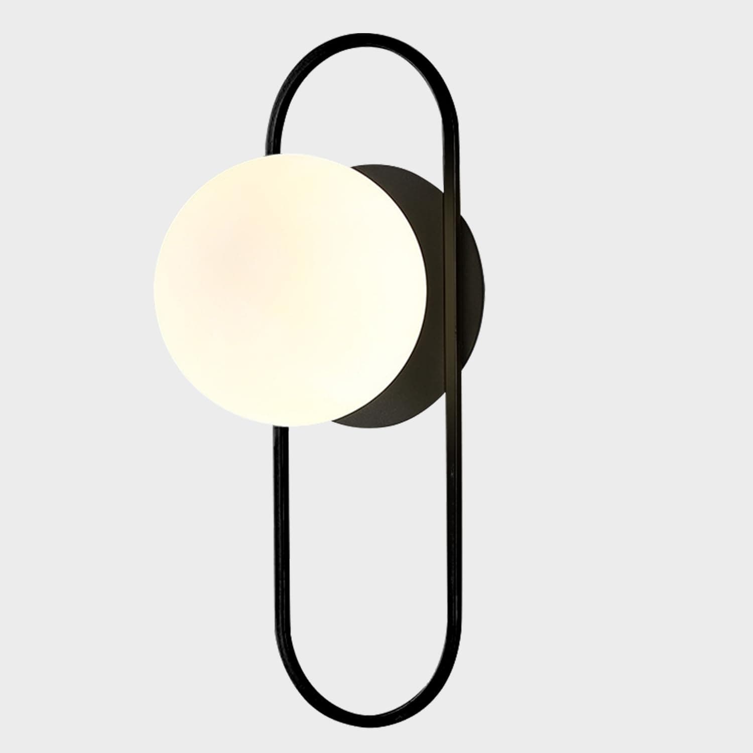 Flyrose Mid-Century Modern 1-Light Black Globe Wall Sconce Light Fixture - Image 1
