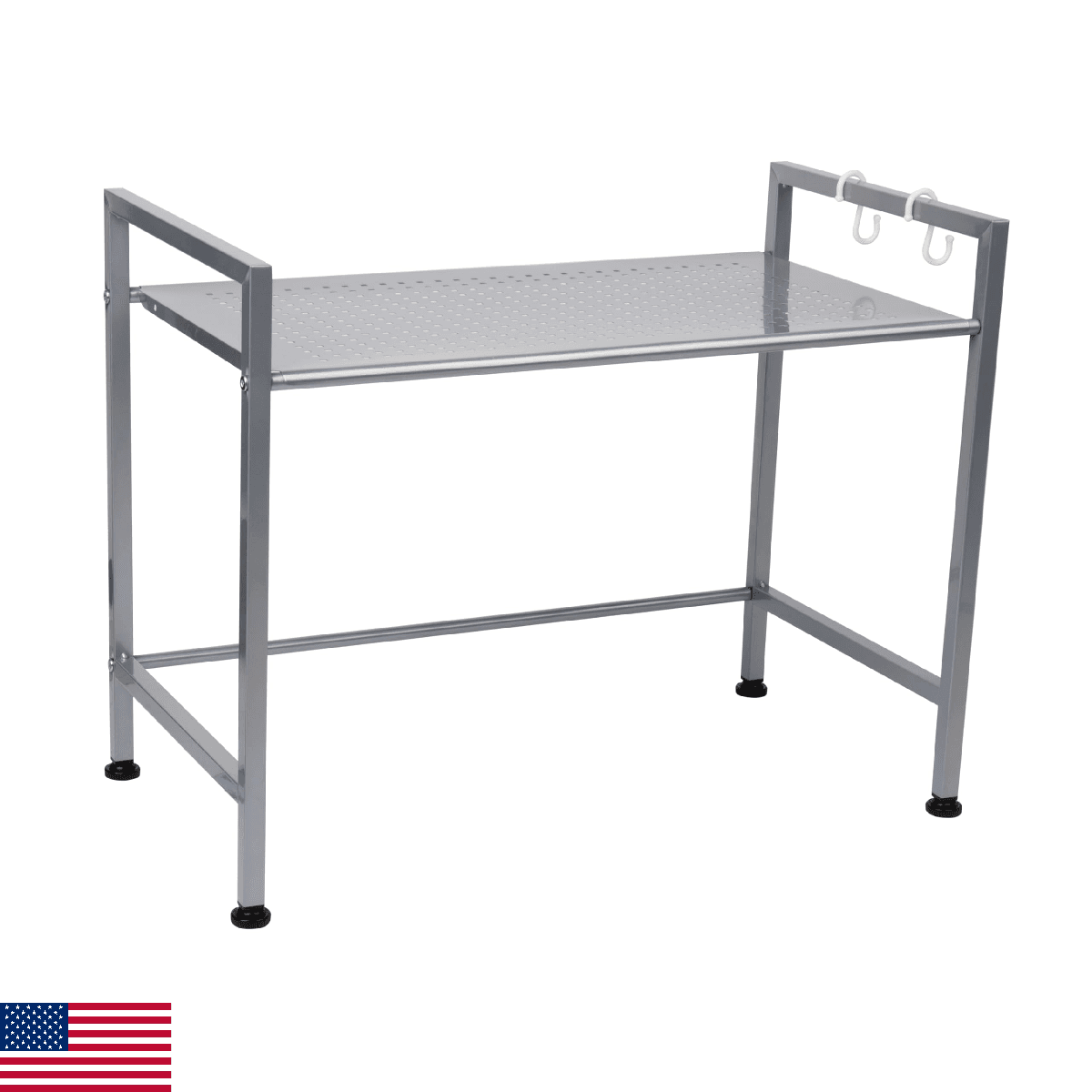 Mind Reader Microwave Stand Shelf: Kitchen Storage Organizer, Metal Rack - Image 1