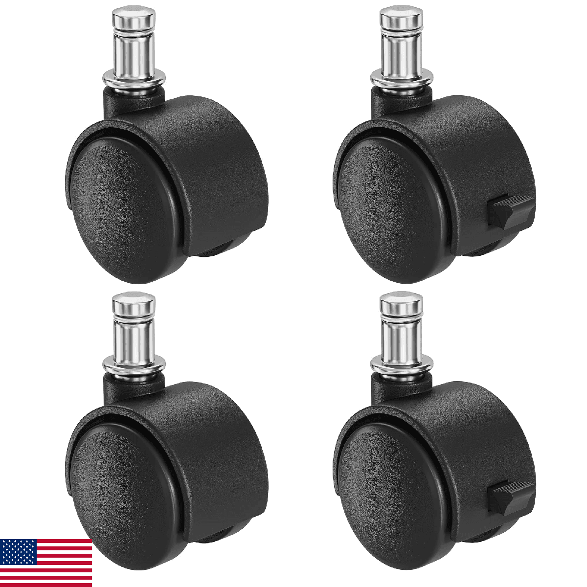 iTouchless 4 Caster Wheels Set for Glide Trash Cans Compatible with iTouchless G - Image 1