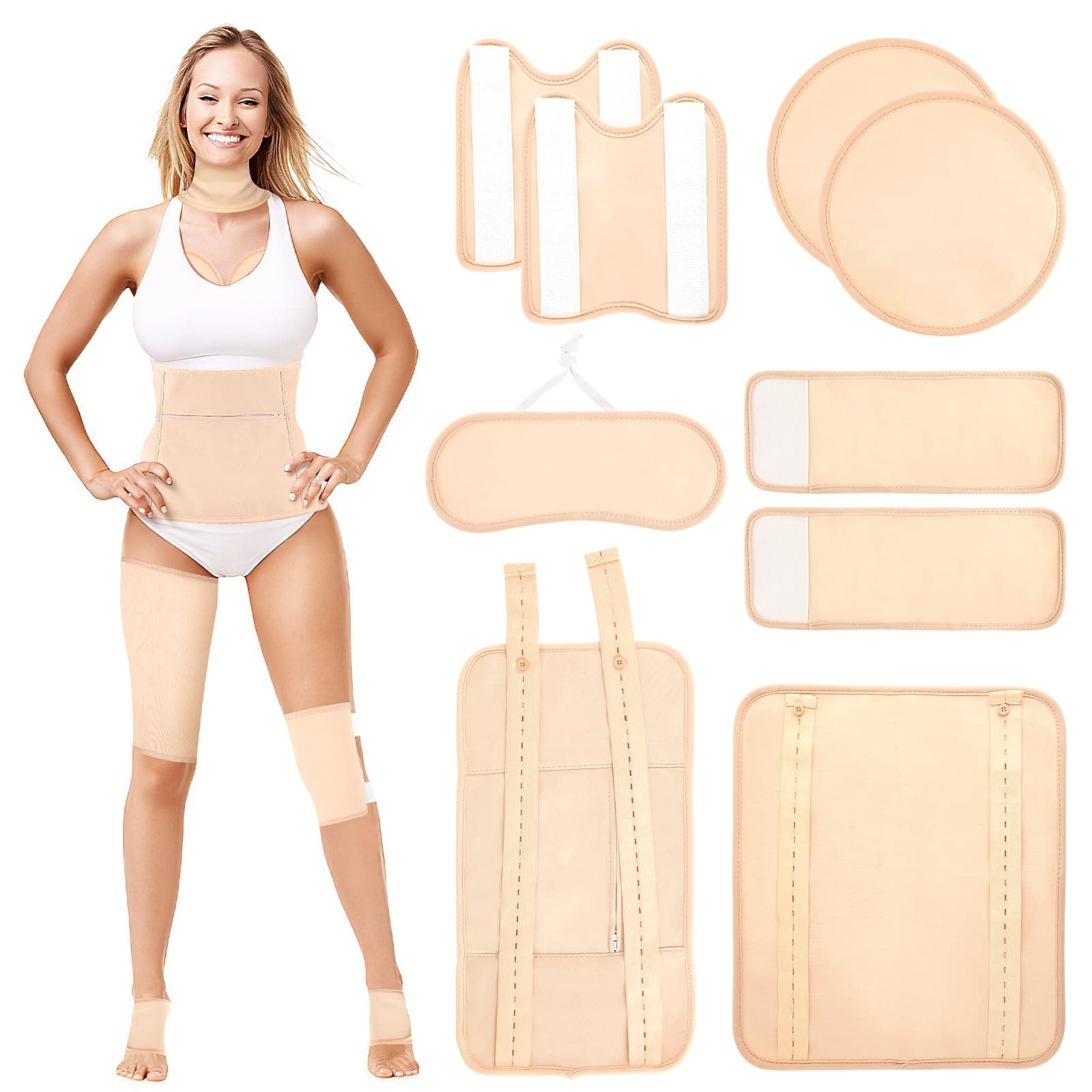 Castor Oil Pack Wrap, 9 Pcs Reusable Organic Castor Oil Pack Kit for Neck Chest - Image 1