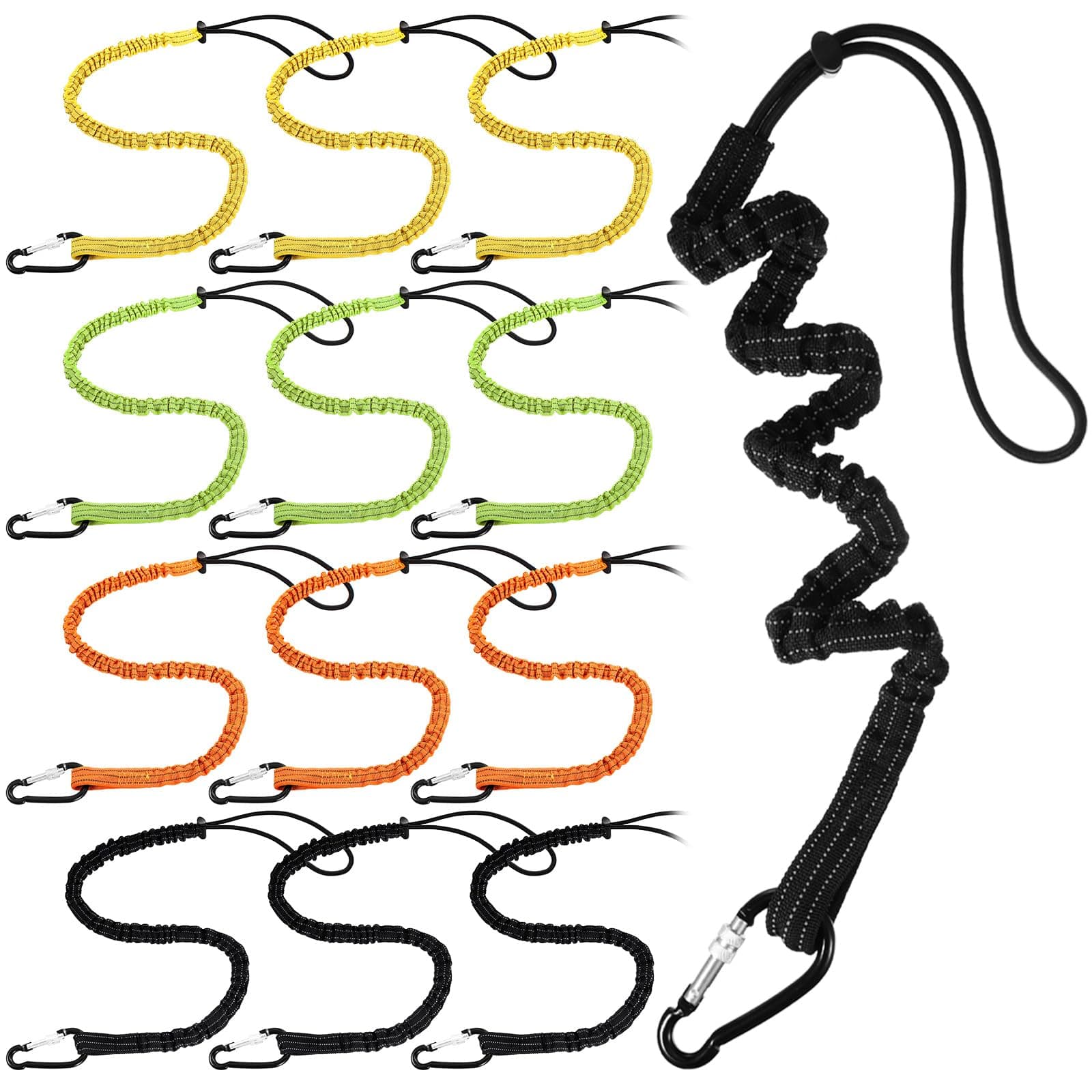 12-Pack Tool Lanyards w/ Single Metal Buckle, Adjustable Loop End, Standard - Image 1