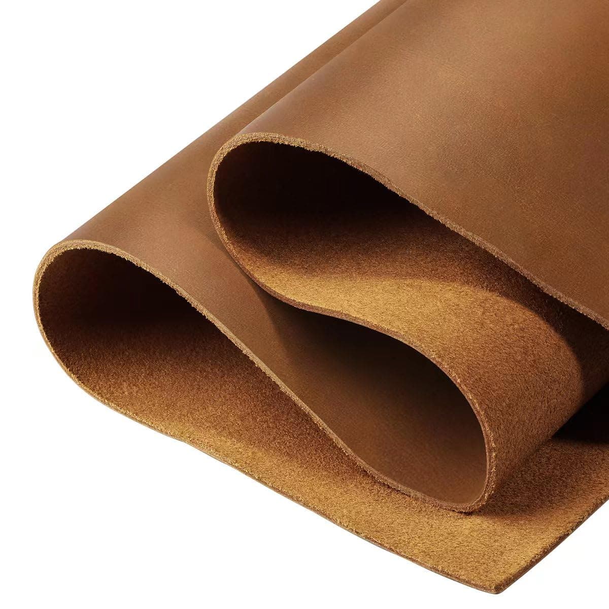 Genuine Leather Square 12x24 1.8-2.1mm Bourbon Brown Full Grain Craft Material - Image 1