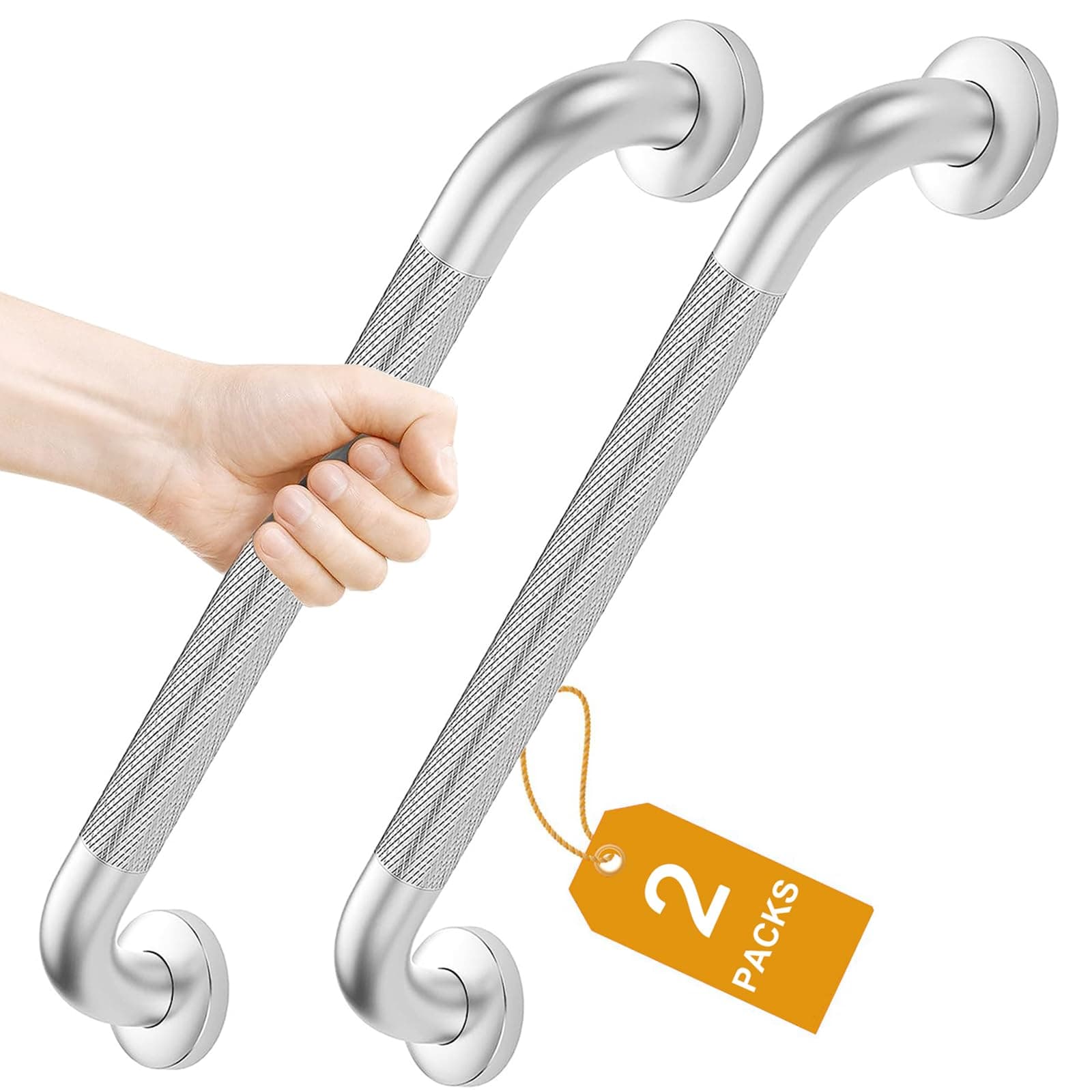 FANHAO 2-Pack 16" Stainless Steel Shower Grab Bars, Bathroom Safety, Anti-Slip - Image 1