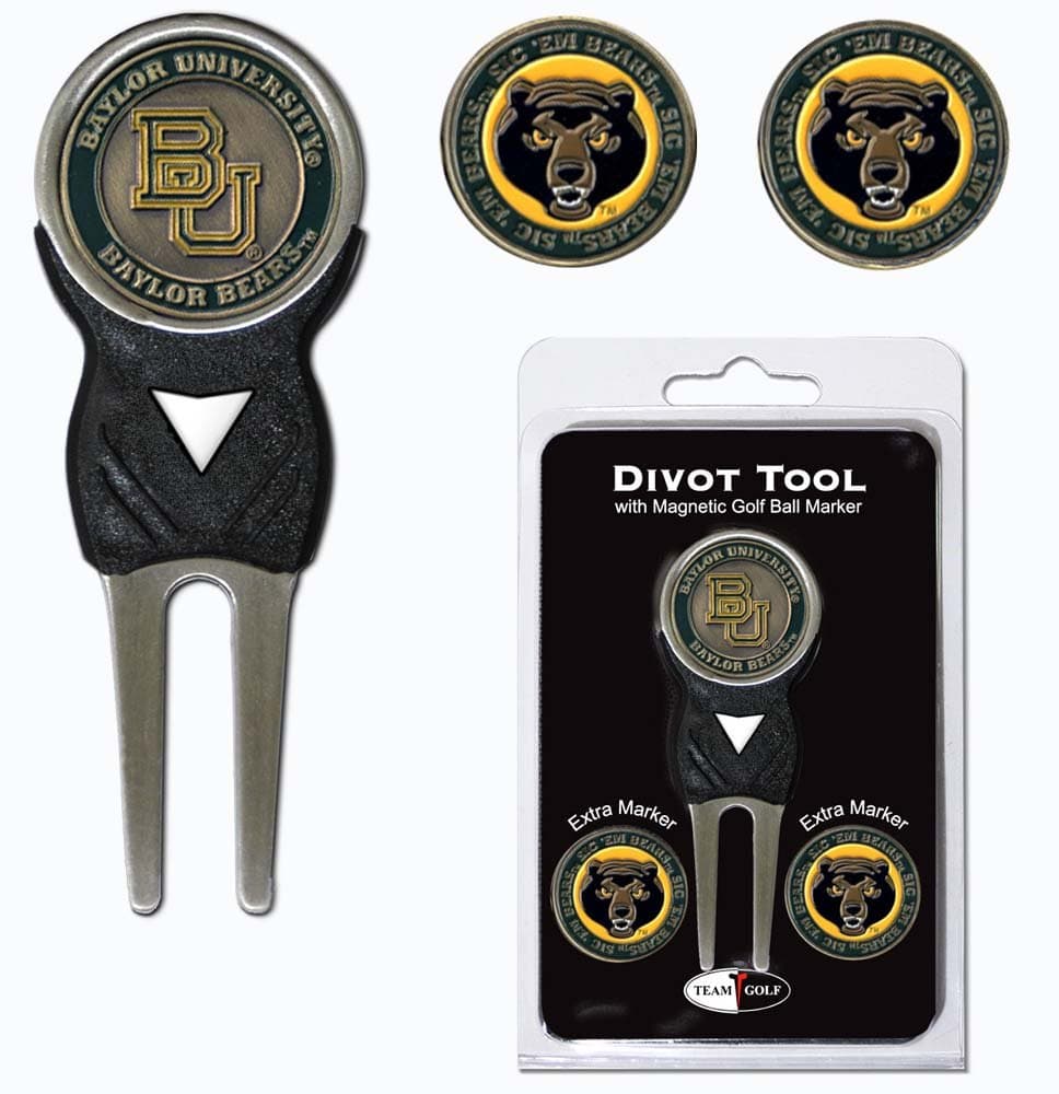 Team Golf NCAA Baylor Bears Divot Tool Pack w/ 3 Golf Ball Markers - Image 1