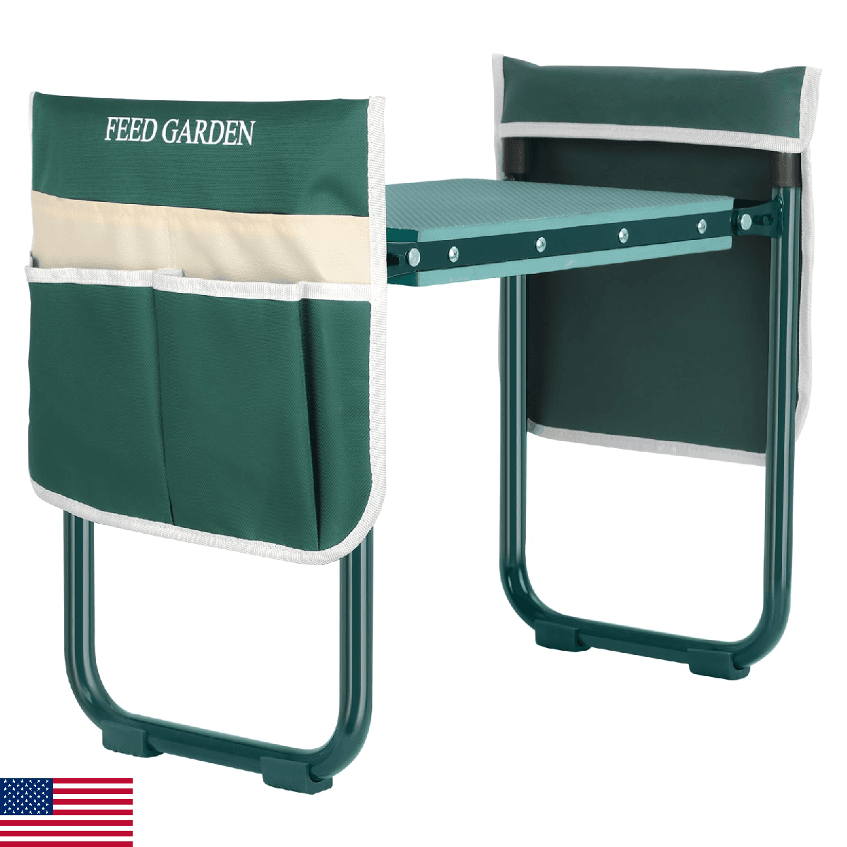 FEED GARDEN Kneeler & Seat: Upgraded Foldable Gardening Stool w/ 10.23" Pad - Image 1