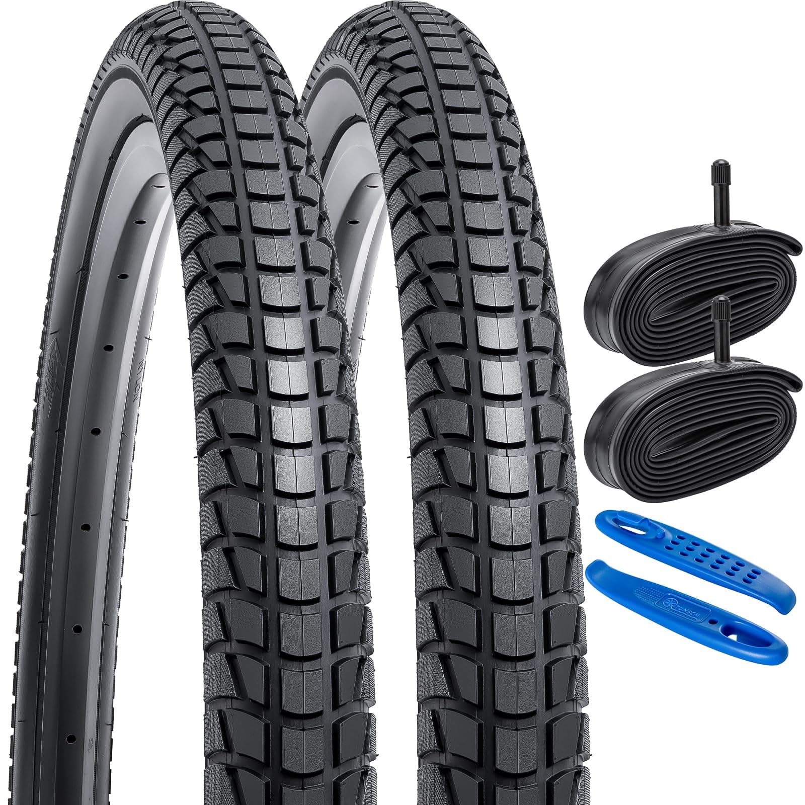 YUNSCM 2-PC 26" Bike Tires 26x1.95/53-559 Heavy Duty Tubes Schrader Valve - Image 1