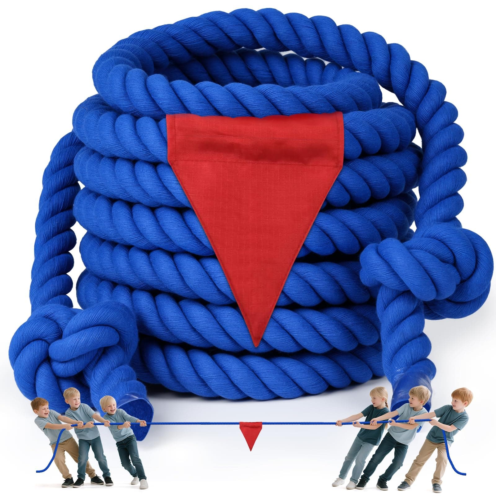X XBEN Field Day Tug of War Rope for Kids and Adults 65FT, Family Reunion Birthd - Image 1
