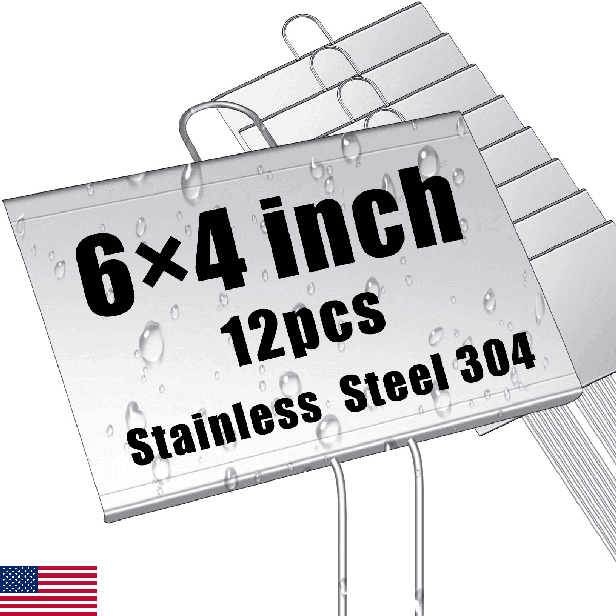 Landhoow 12 Metal Plant Markers 4"x6" Garden Labels Weatherproof Sign Stakes - Image 1