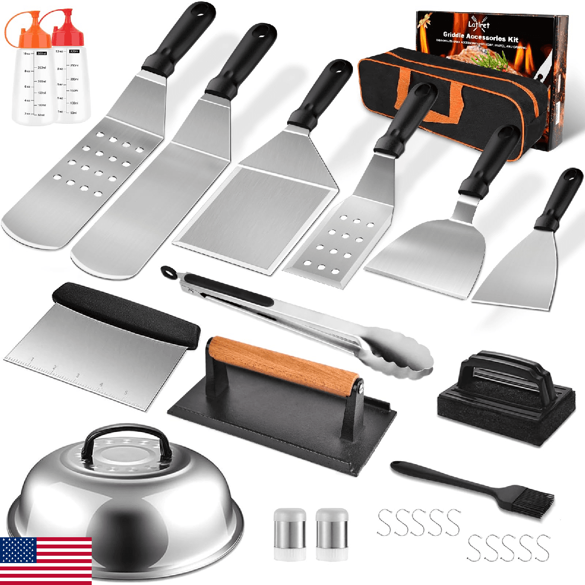 Latiret Griddle Accessories Kit, 27Pcs Grilling Accessories Set for Blackstone a - Image 1