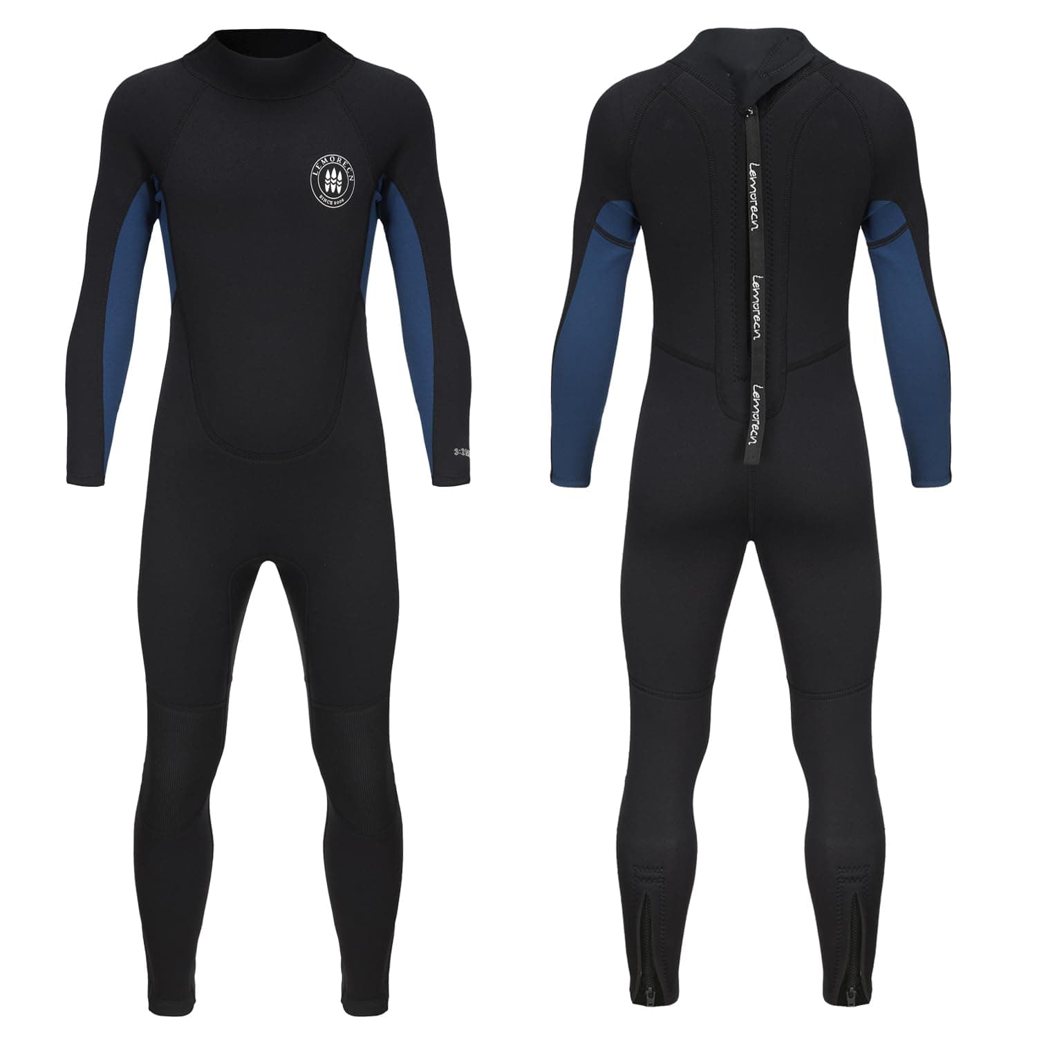 Lemorecn Kids 3mm Full Wetsuit - Boys, Girls, Toddlers (4131blacknavy-2) - Image 1