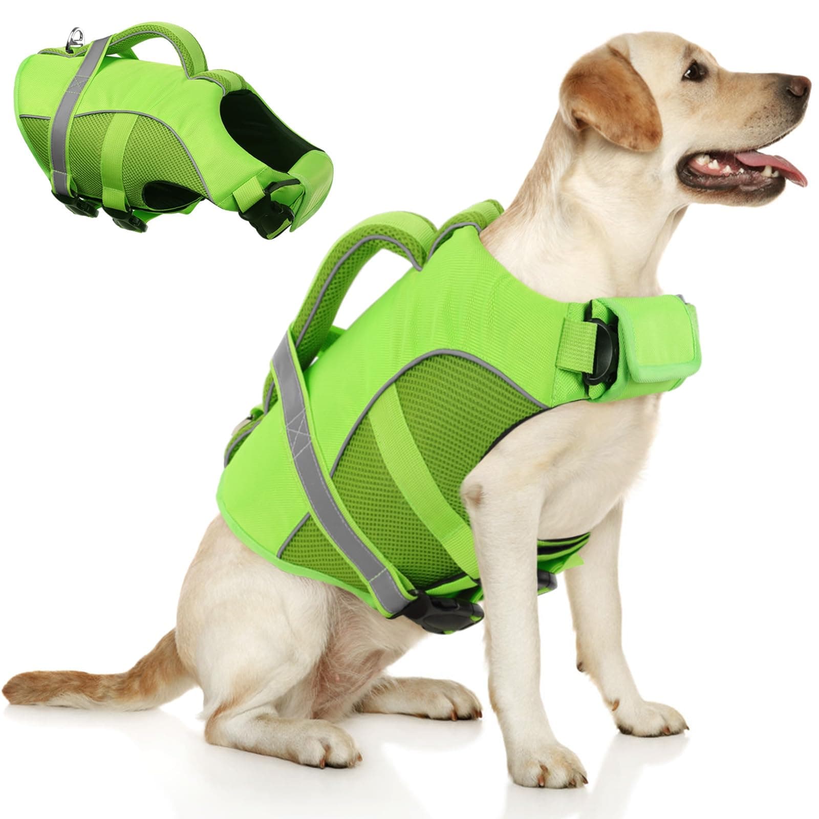 Queenmore Dog Life Jacket, Adjustable Ripstop Dog Vest for Swimming, Boating wit - Image 1