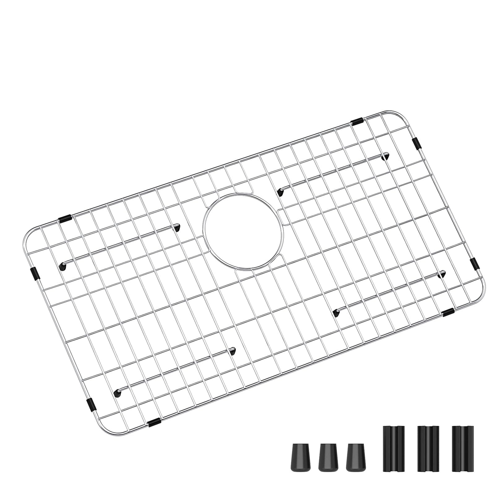 Stainless Steel Sink Grid Protectors 26x14 Rear Drain for Kitchen Sink - Image 1