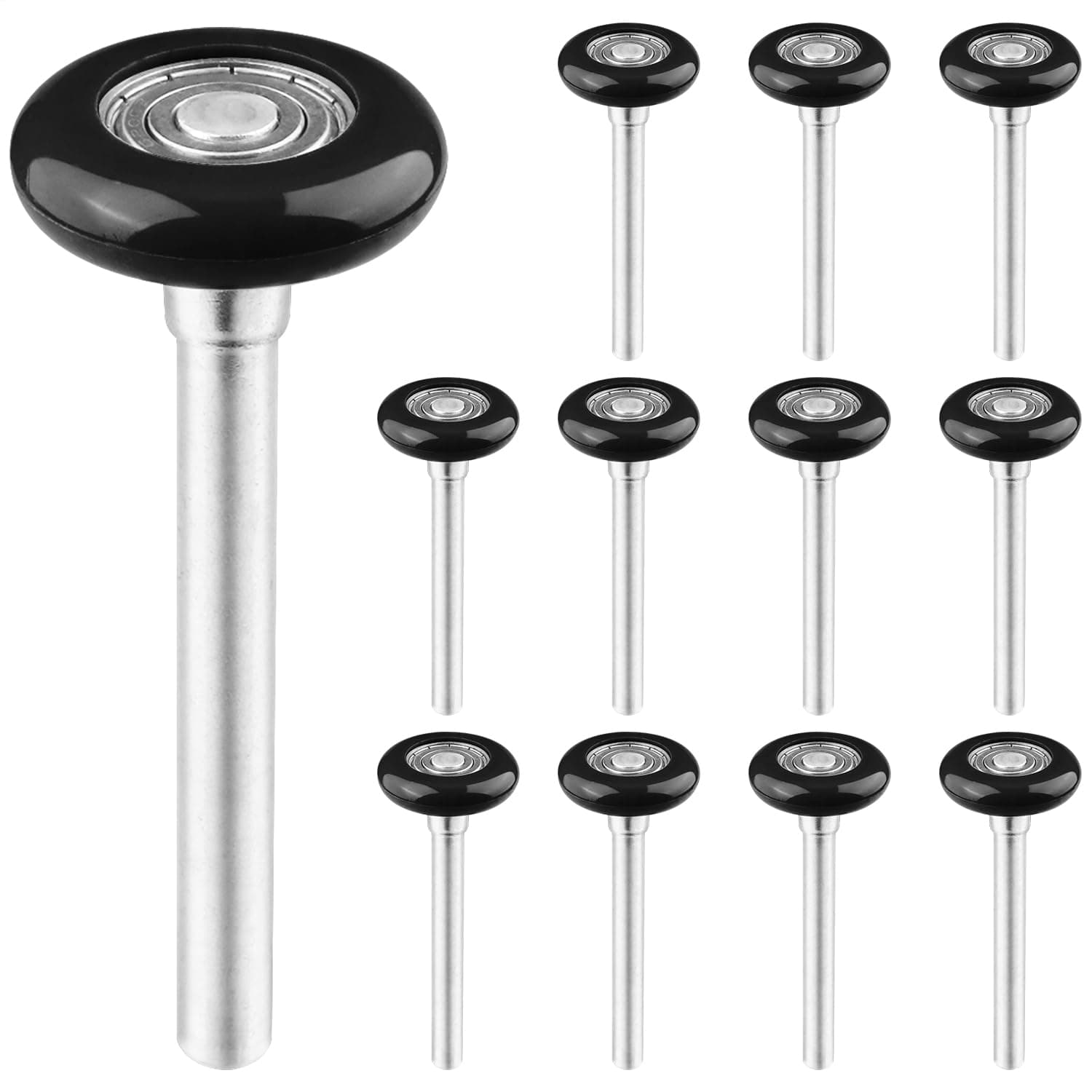 12-Pack 1.8" Nylon Sealed Garage Door Rollers, Quiet/Durable, High Load - Image 1