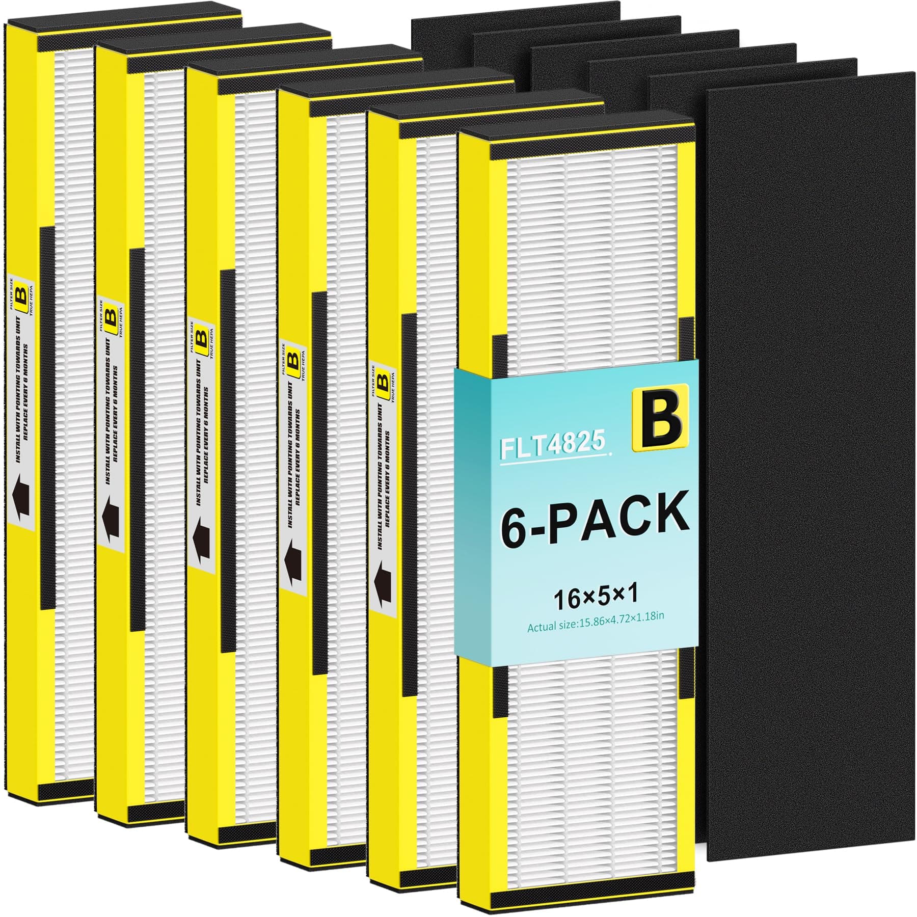 Hfunmo FLT4825 Filter for Guardian Air Purifiers 6-Pack - AC4825 AP2200CA - Image 1