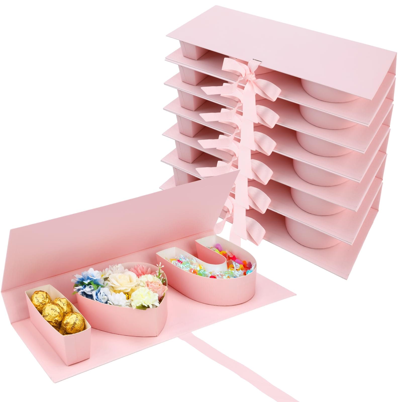 Ireer 6-Pack Valentine's Day Empty I Love You Flower Box Cardboard Letter Shaped - Image 1