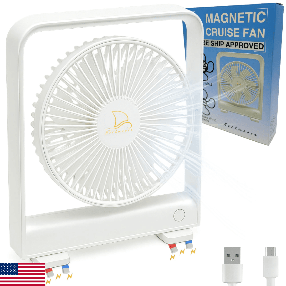 Magnetic Fan for Cruise Ship - Magnetically Sticks on Cabin Ceilings and Walls - - Image 1