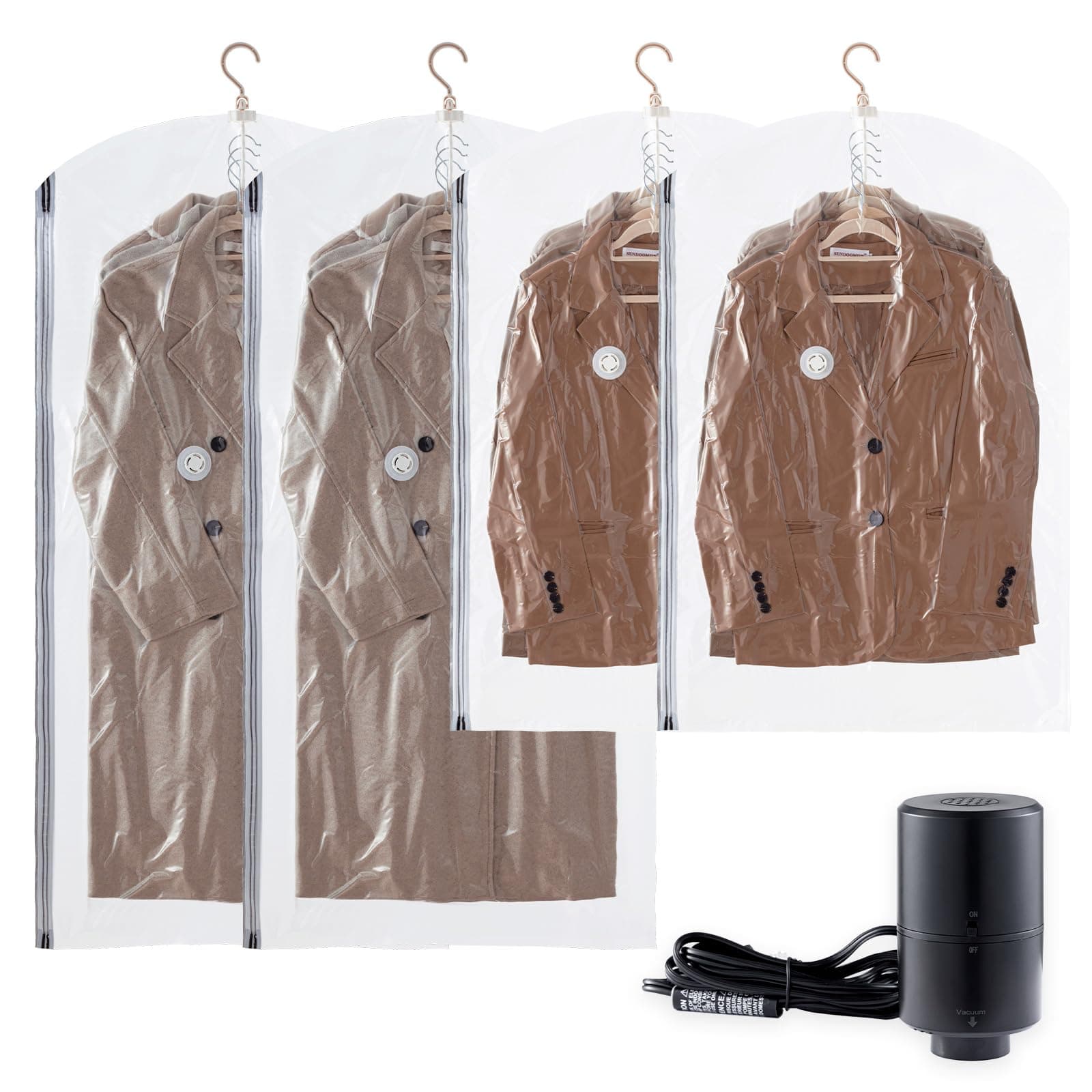 TAILI Hanging Vacuum Storage Bags with Electric Pump for Clothing Space Saving - Image 1