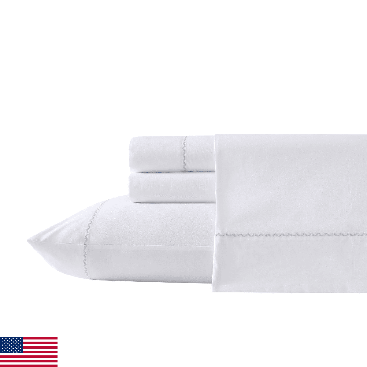 Laura Ashley Twin Cotton Percale Bed Sheets w/ Pillowcase Crisp Cool Feel - Image 1