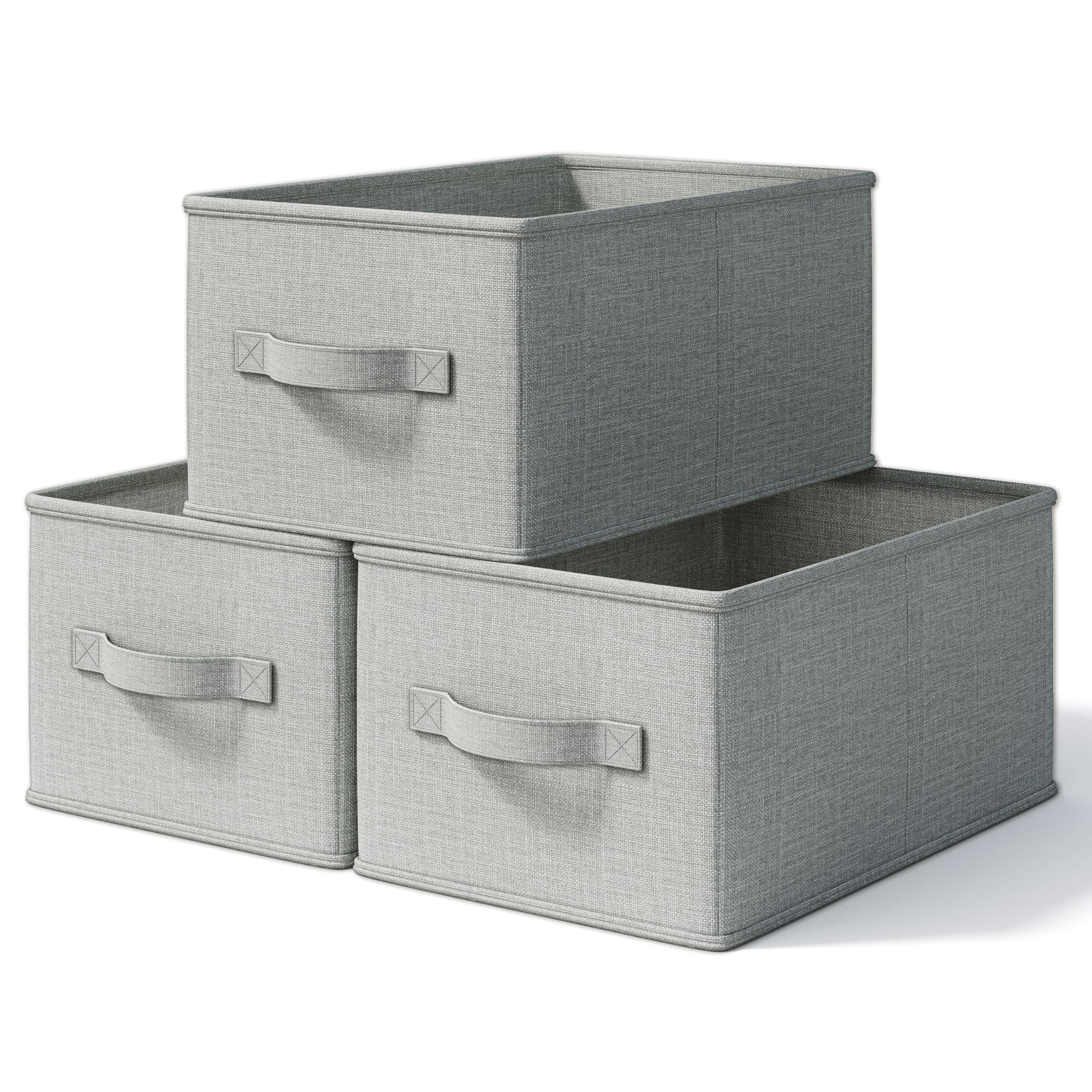LayerSpace 3 Pack Fabric Storage Bins for Shelves 14.75x10.25x8.25 Organizer - Image 1