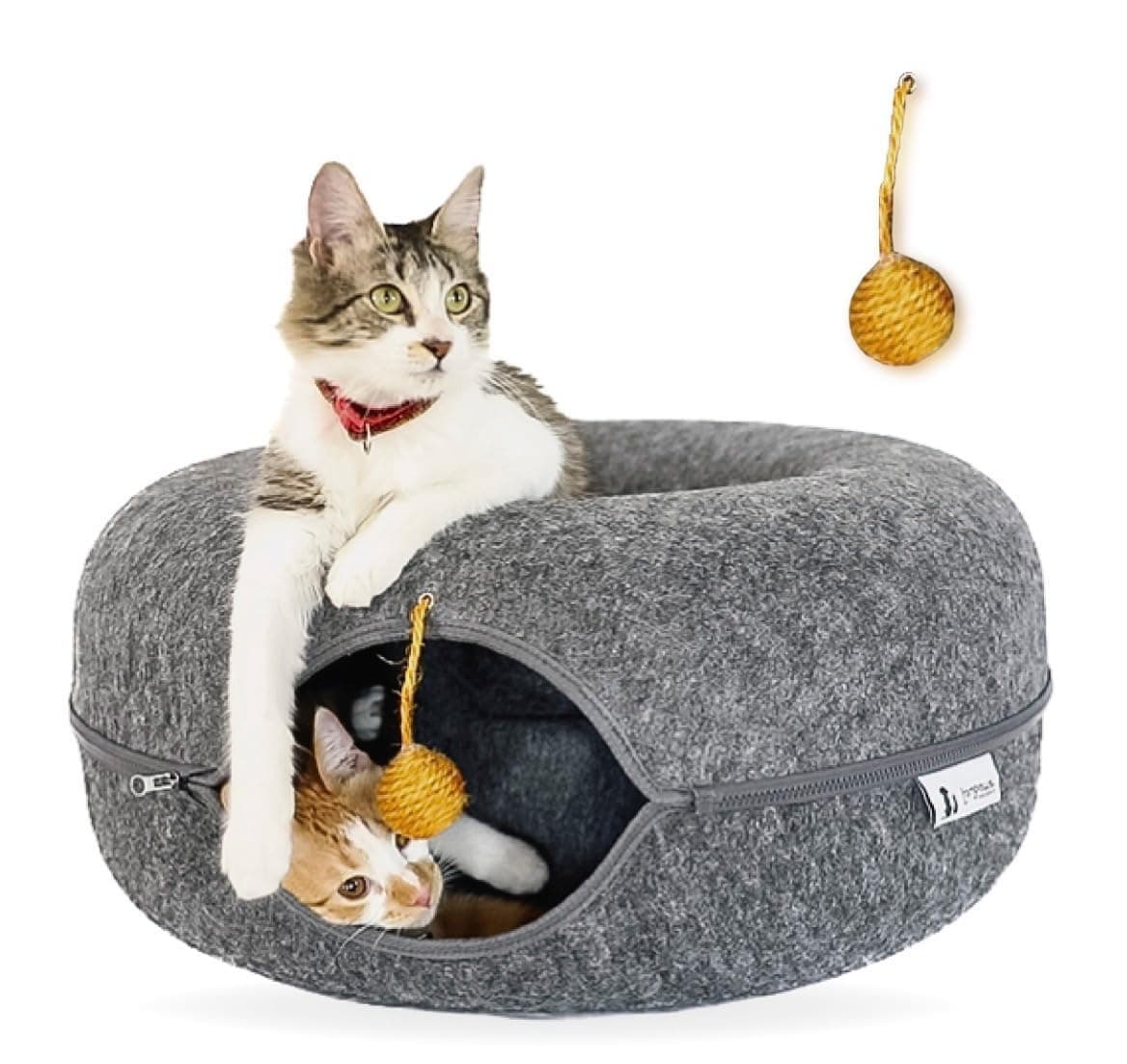 FAMPAWS Large 24" Peekaboo Cat Cave for Multiple Cats, Indoor, up to 30lbs - Image 1