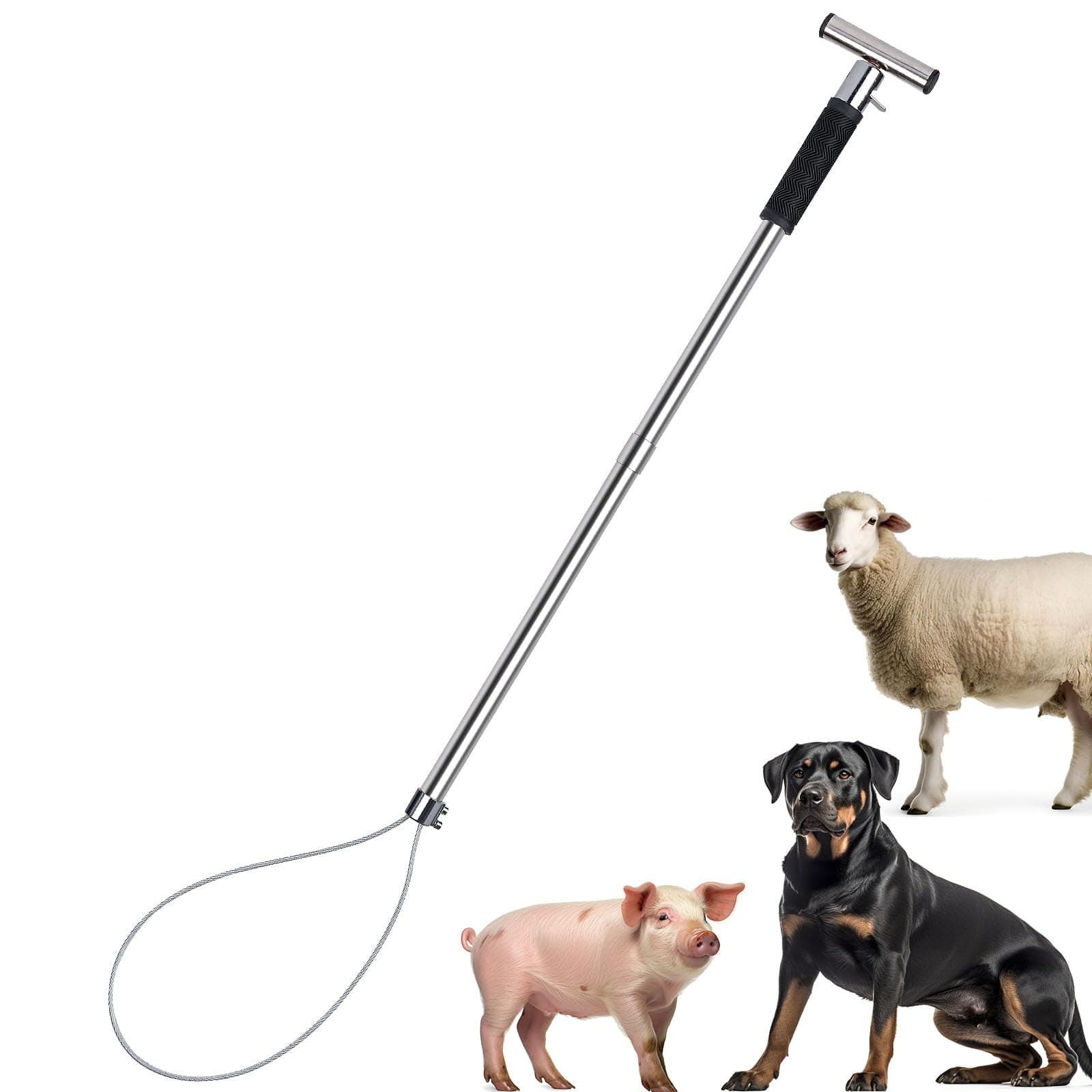 ZHEQOGZH Dog Catcher Pole Animal Control Pole Stainless Steel Pig Holder Catcher - Image 1