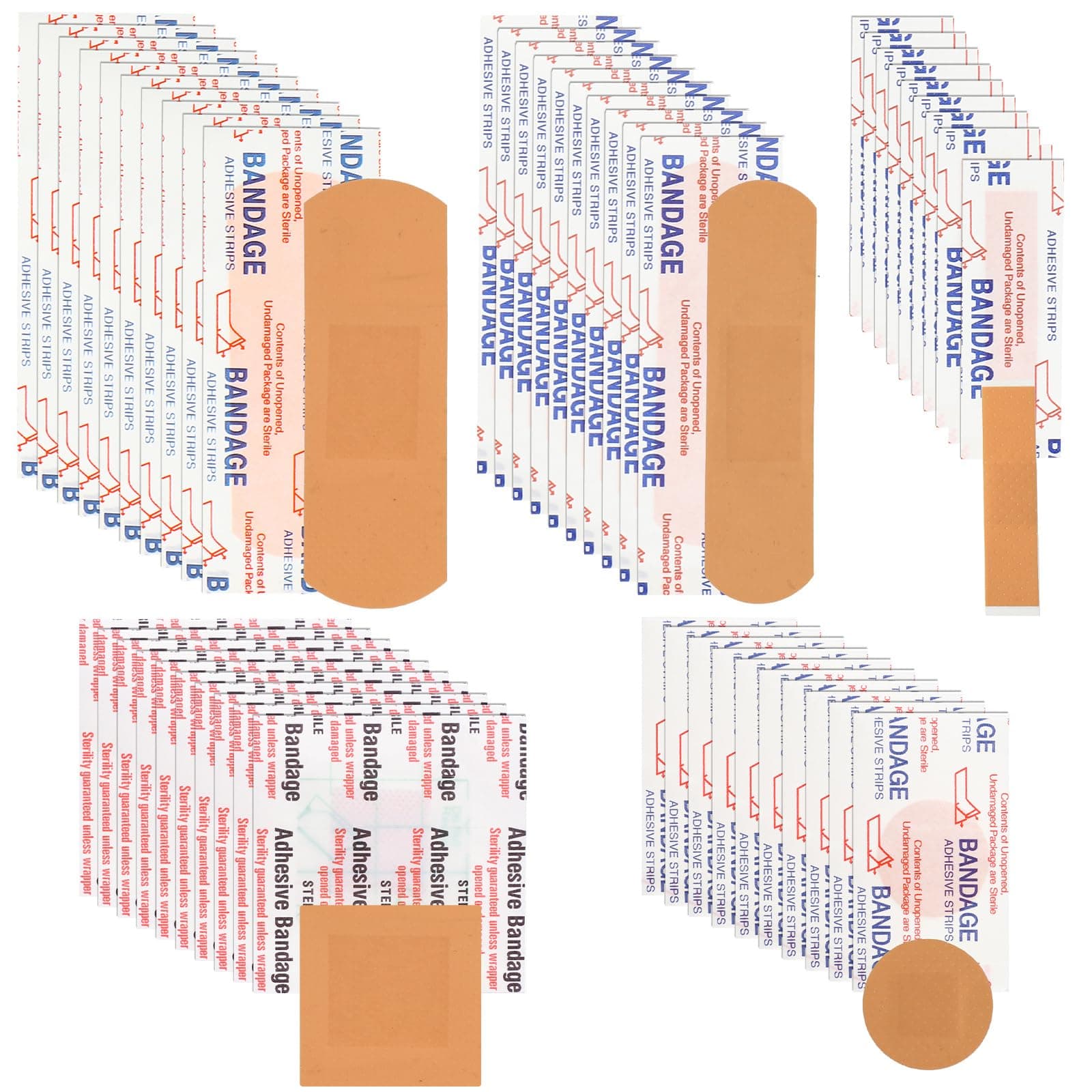 Lounsweer 720 Pcs Assorted Bandages Bulk Variety Pack Flexible Adhesive - Image 1