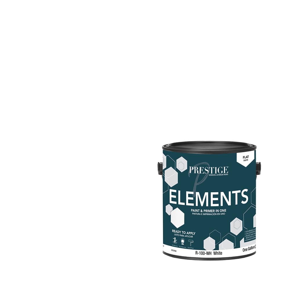 PRESTIGE Paints Elements Interior Paint & Primer, Flat, 1 Gallon, White - Image 1