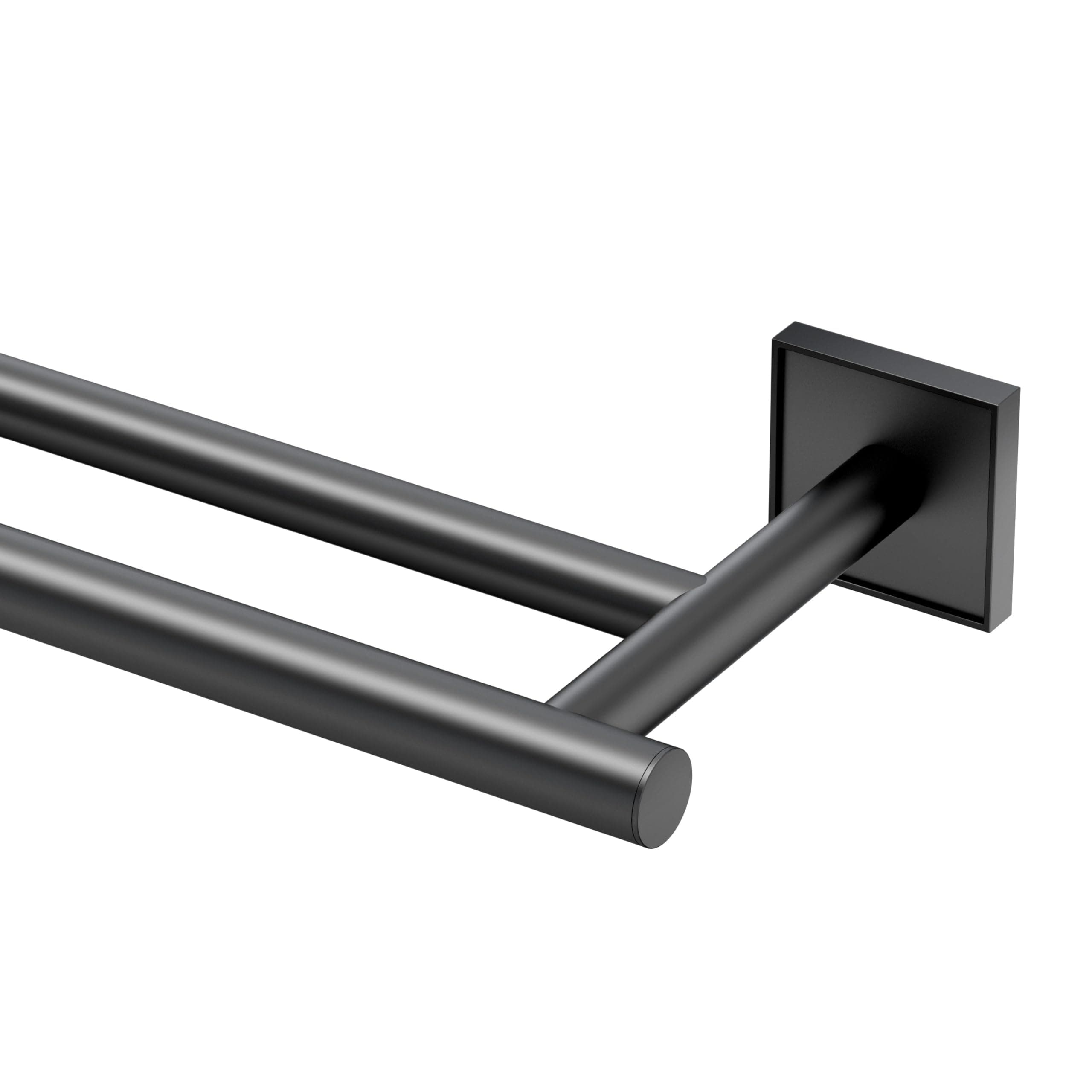 Gatco 5614MX Mode 24" Double Towel Bar Matte Black Wall Mounted Towel Rack - Image 1