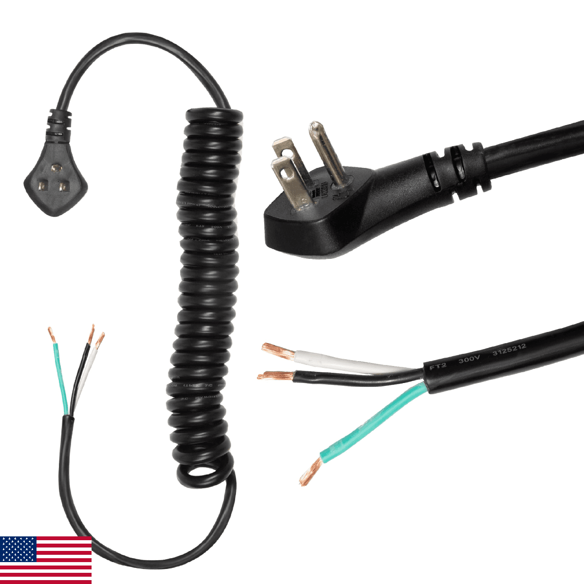 Iron Forge Cable 15A 11ft SJEOW Coiled Extension Cord - Oil Resistant 12AWG - Image 1